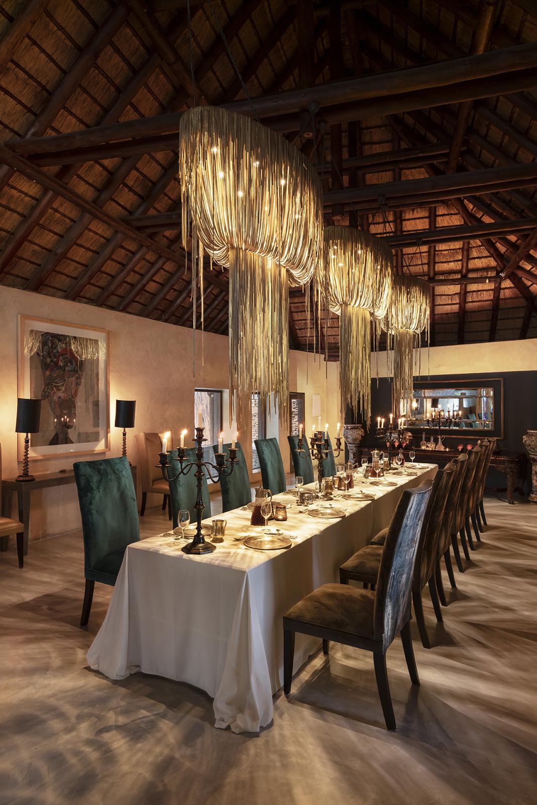 Large Oval Urchin Leather Chandelier in Cream-Stone Leather