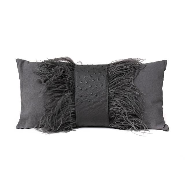 Grey leather hotsell throw pillows