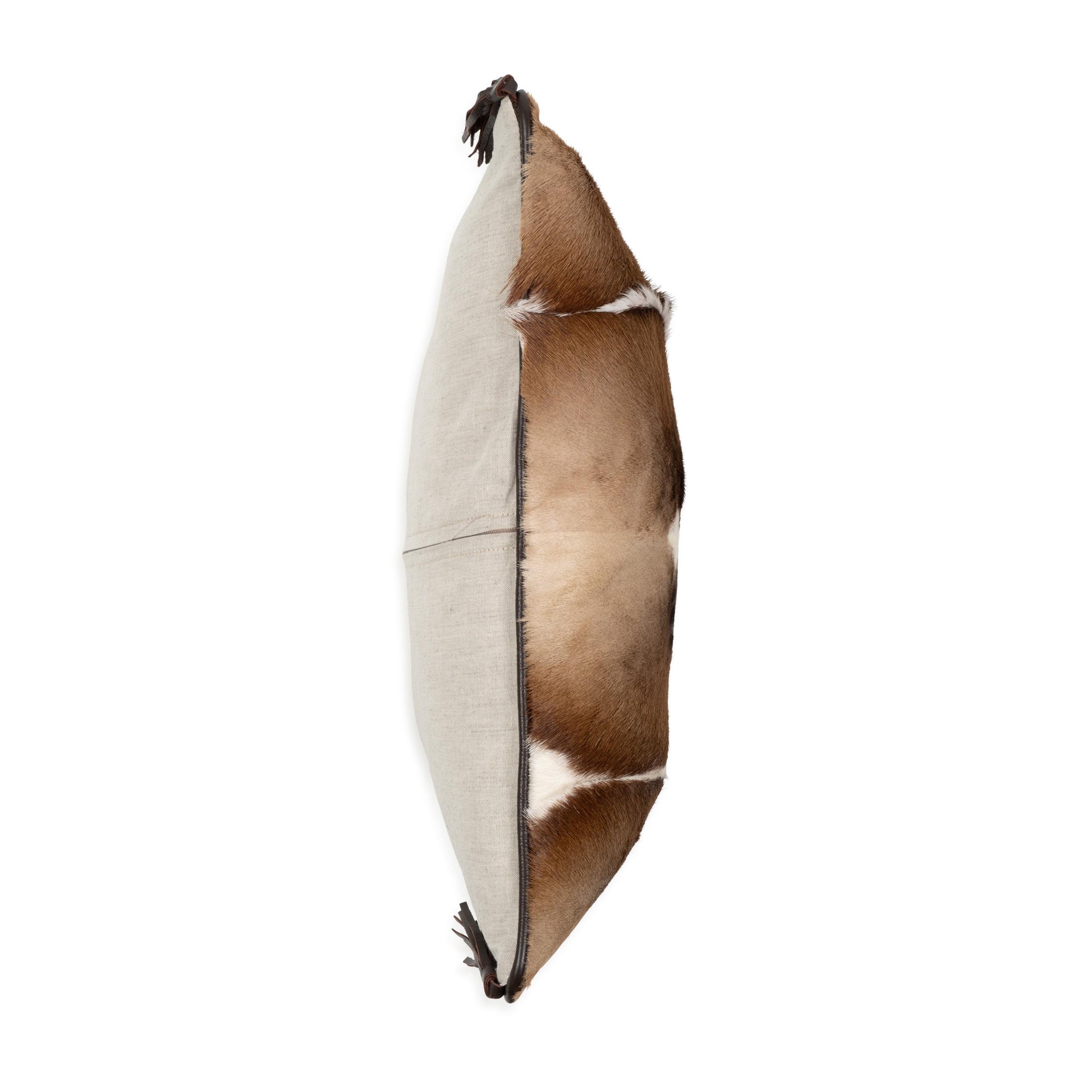 Springbok Hide Duo Pillow with Leather Trims