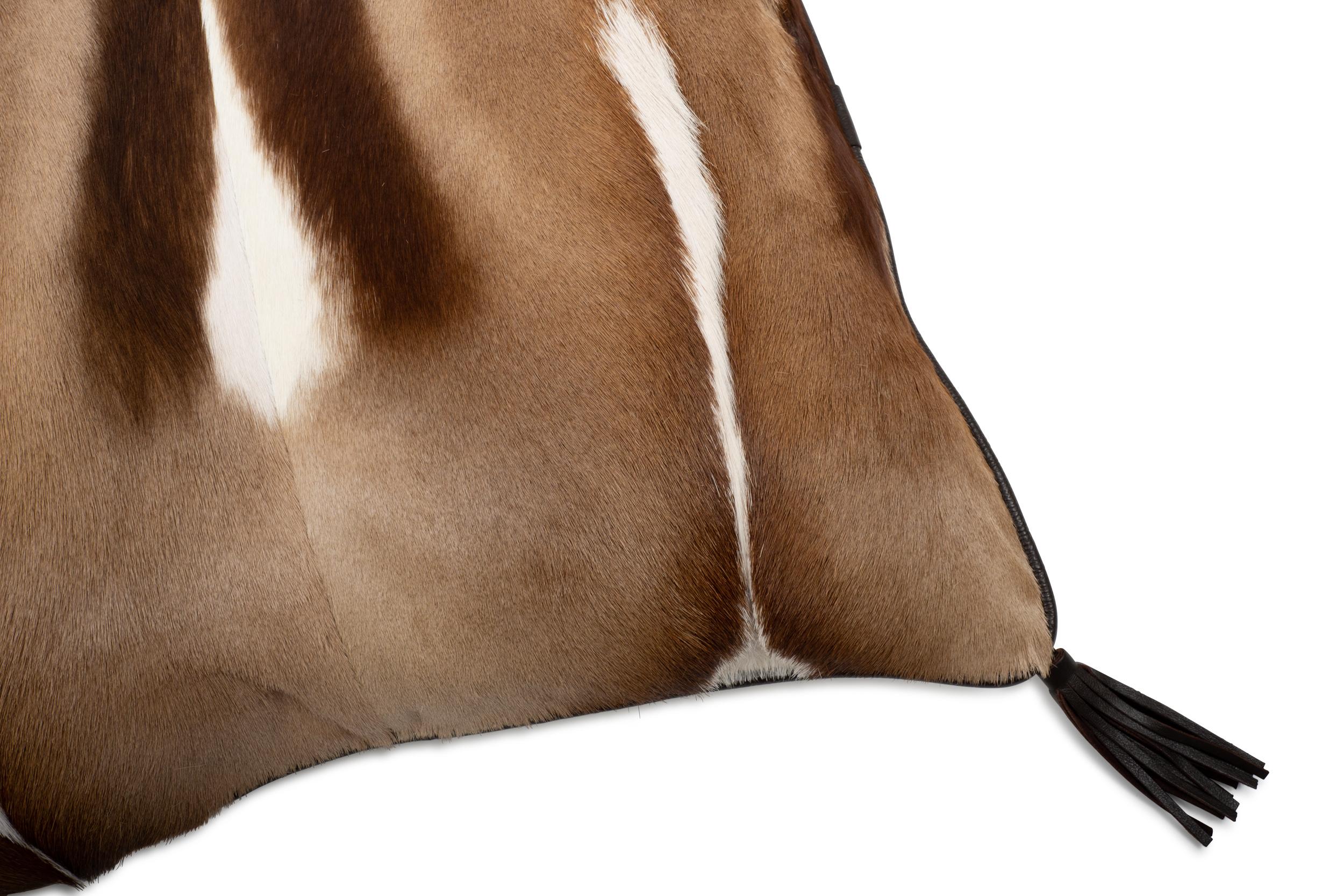 Springbok Hide Duo Pillow with Leather Trims