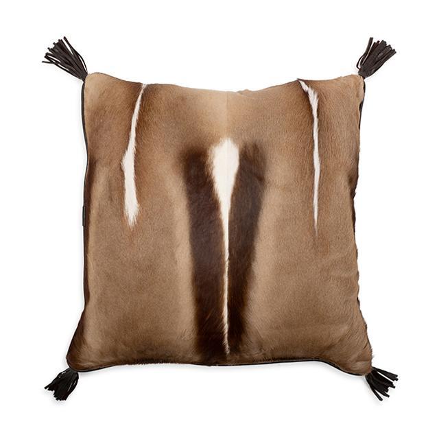 Springbok Hide Duo Pillow with Leather Trims