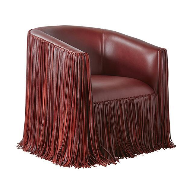 Shaggy Leather Swivel Chair in NeKeia Leather