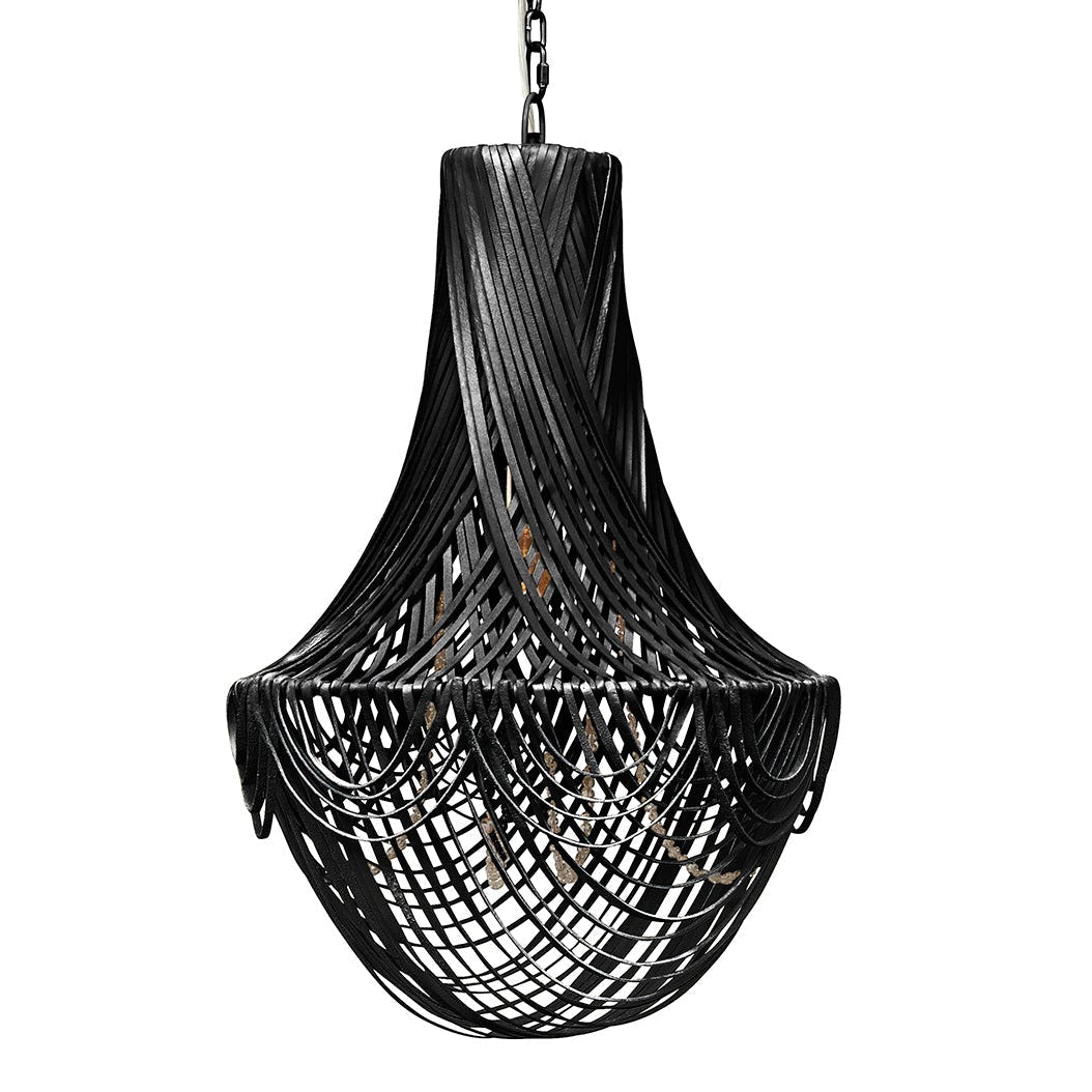 Small Empire Leather Chandelier