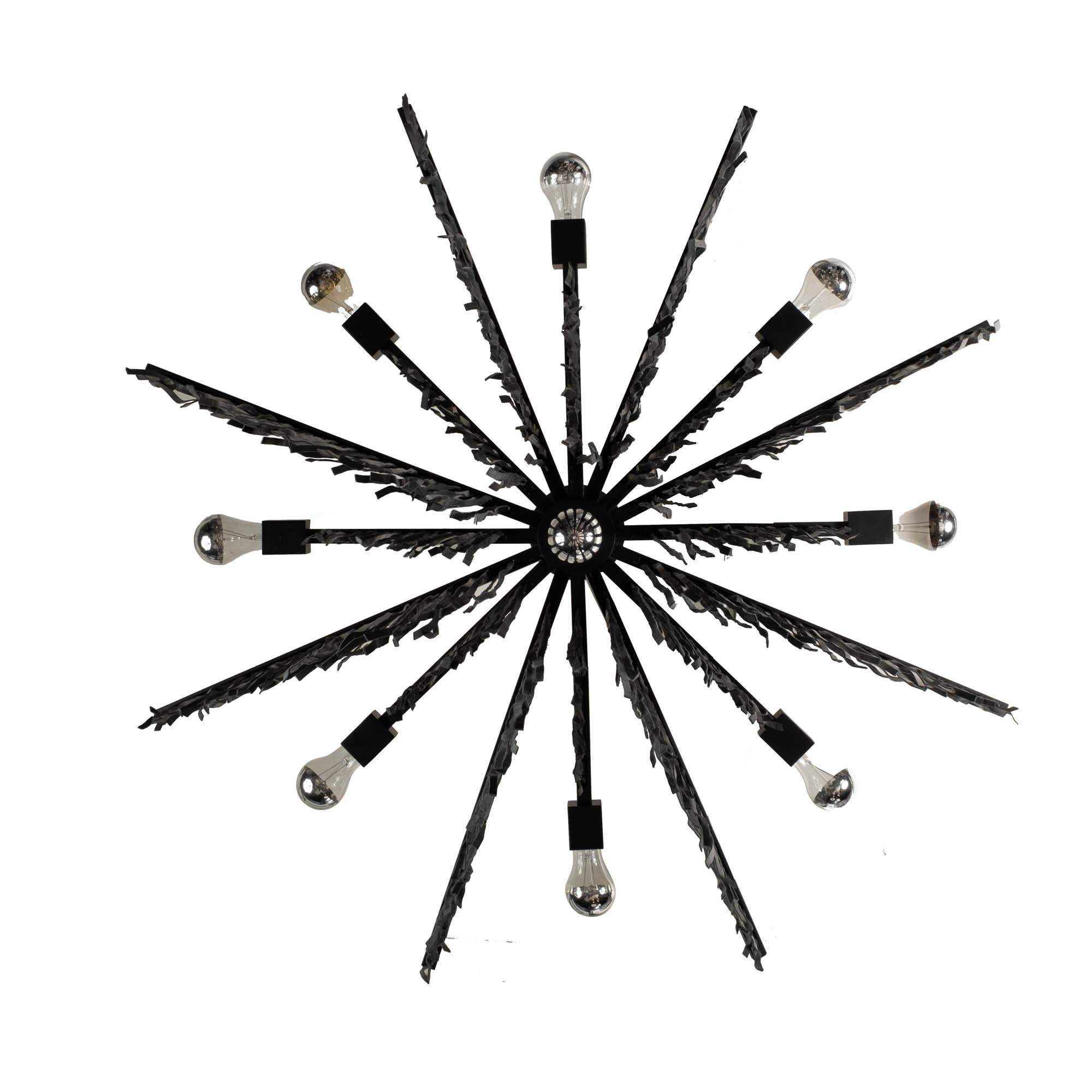 Large Starling Leather Chandelier
