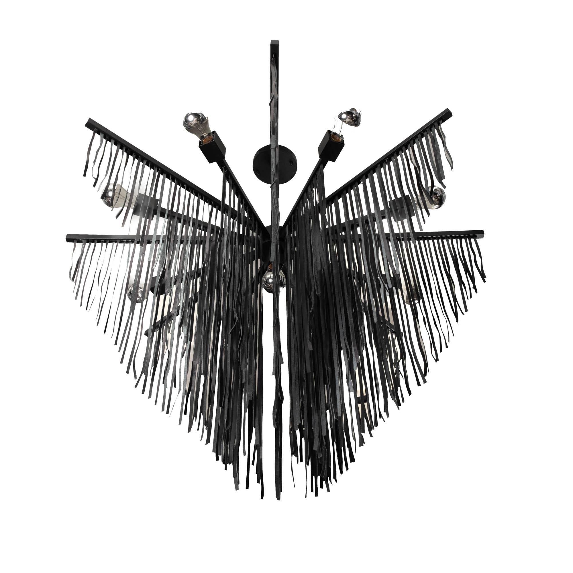 Large Starling Leather Chandelier