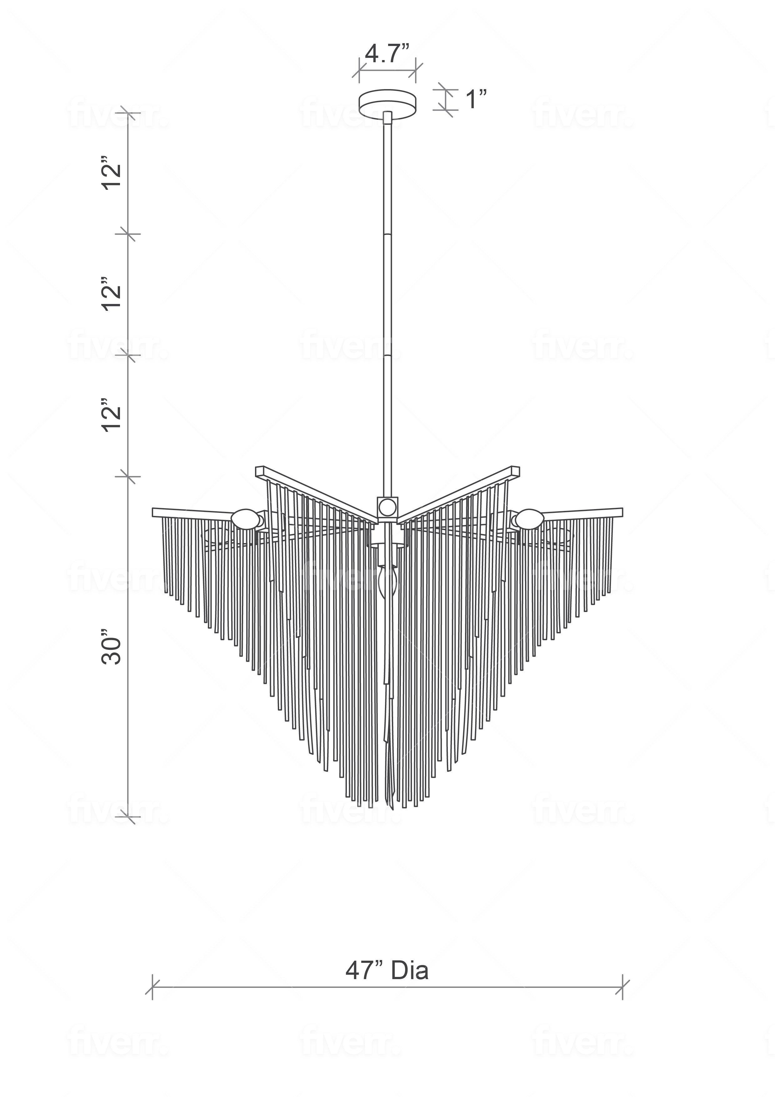 Large Starling Leather Chandelier