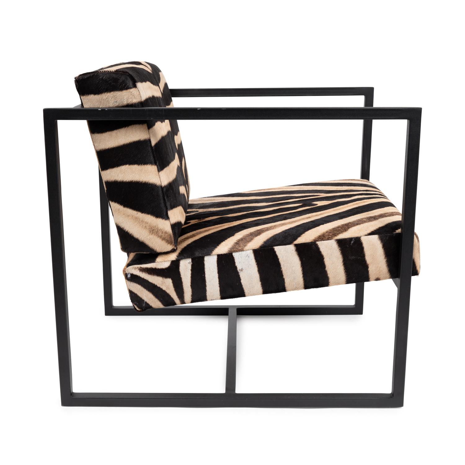 Zebra Hide Floating Chair - Black