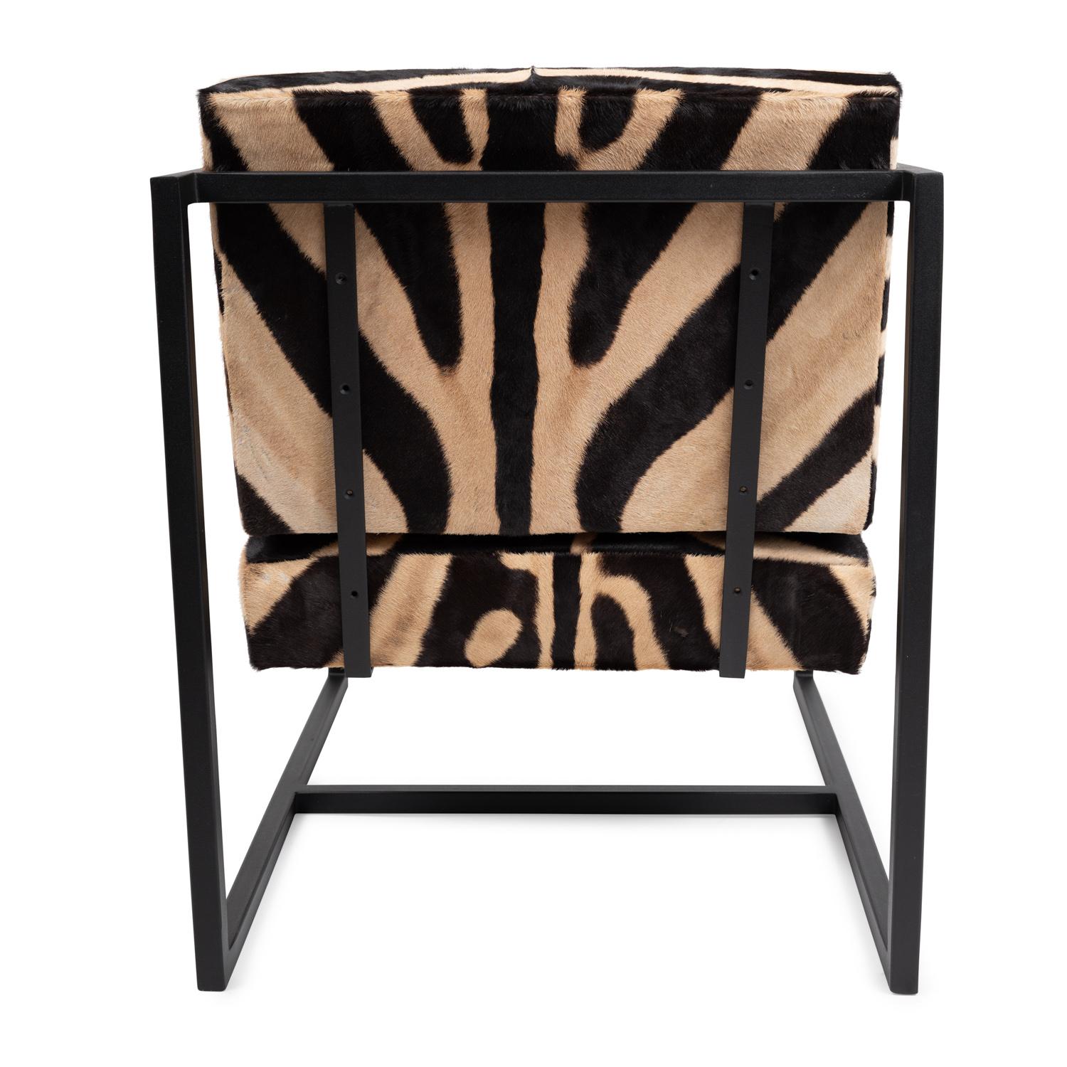 Zebra Hide Floating Chair - Black