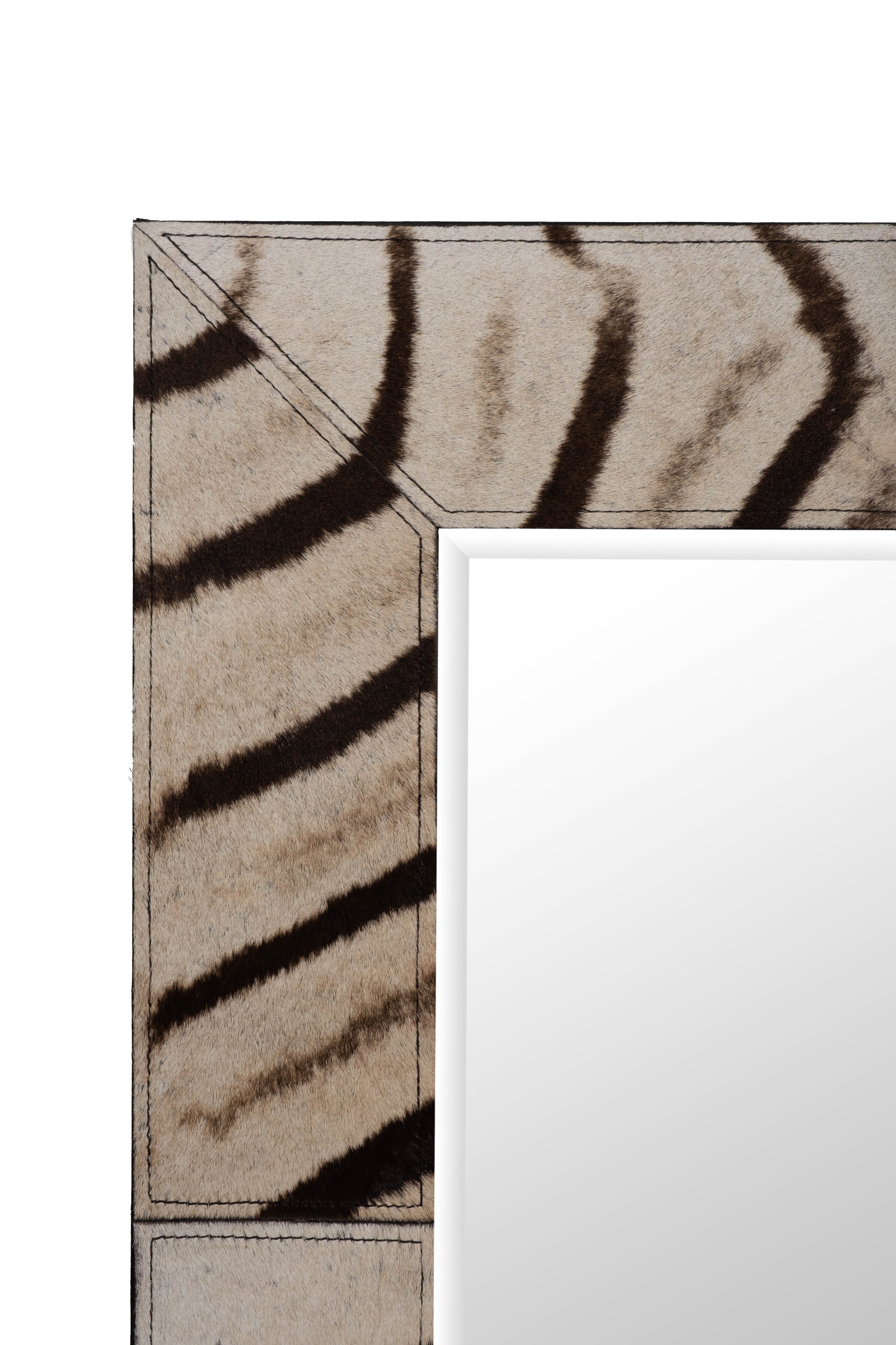 Zebra Hide Rectangle Mirror - Small