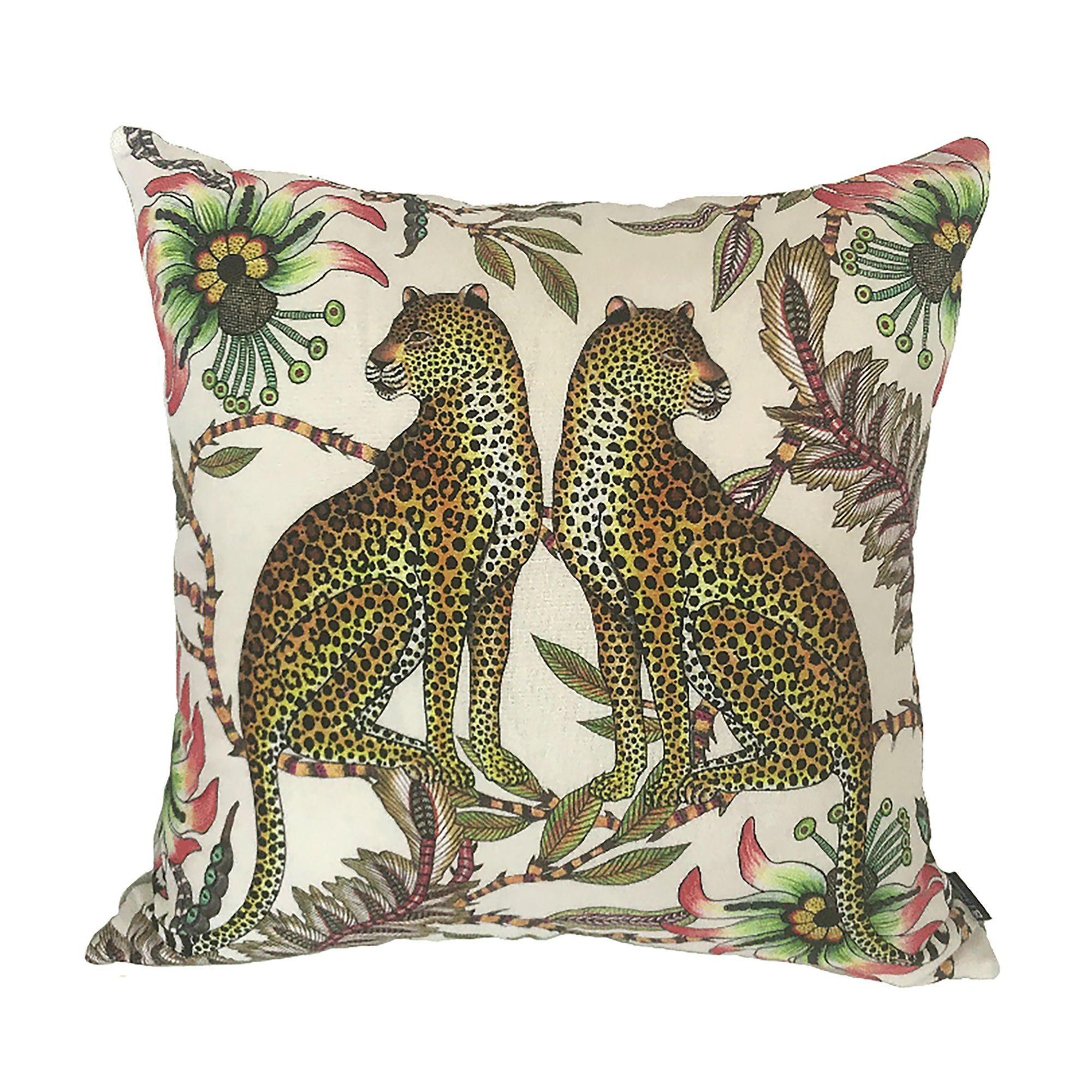 Lovebird Leopards Pillow - Cotton - Parakeet
