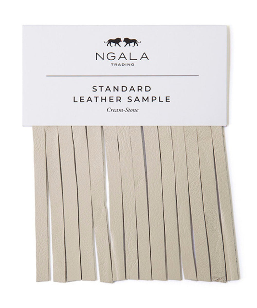 Standard Cream-Stone Fringe Leather Sample