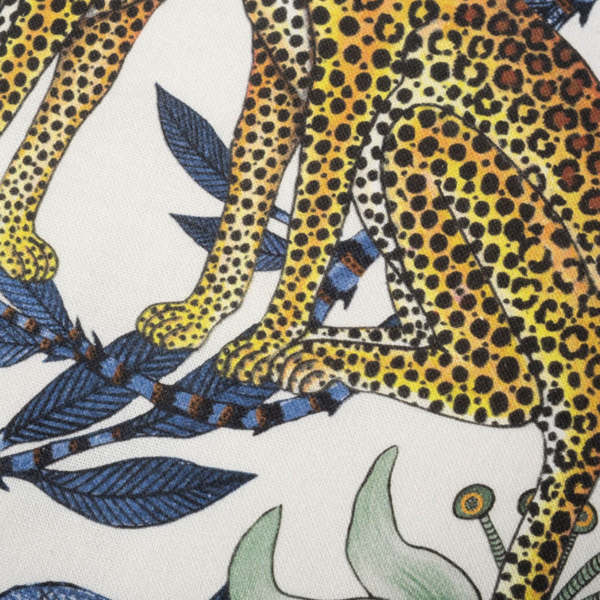Lovebird Leopards Pillow - Cotton - Tanzanite