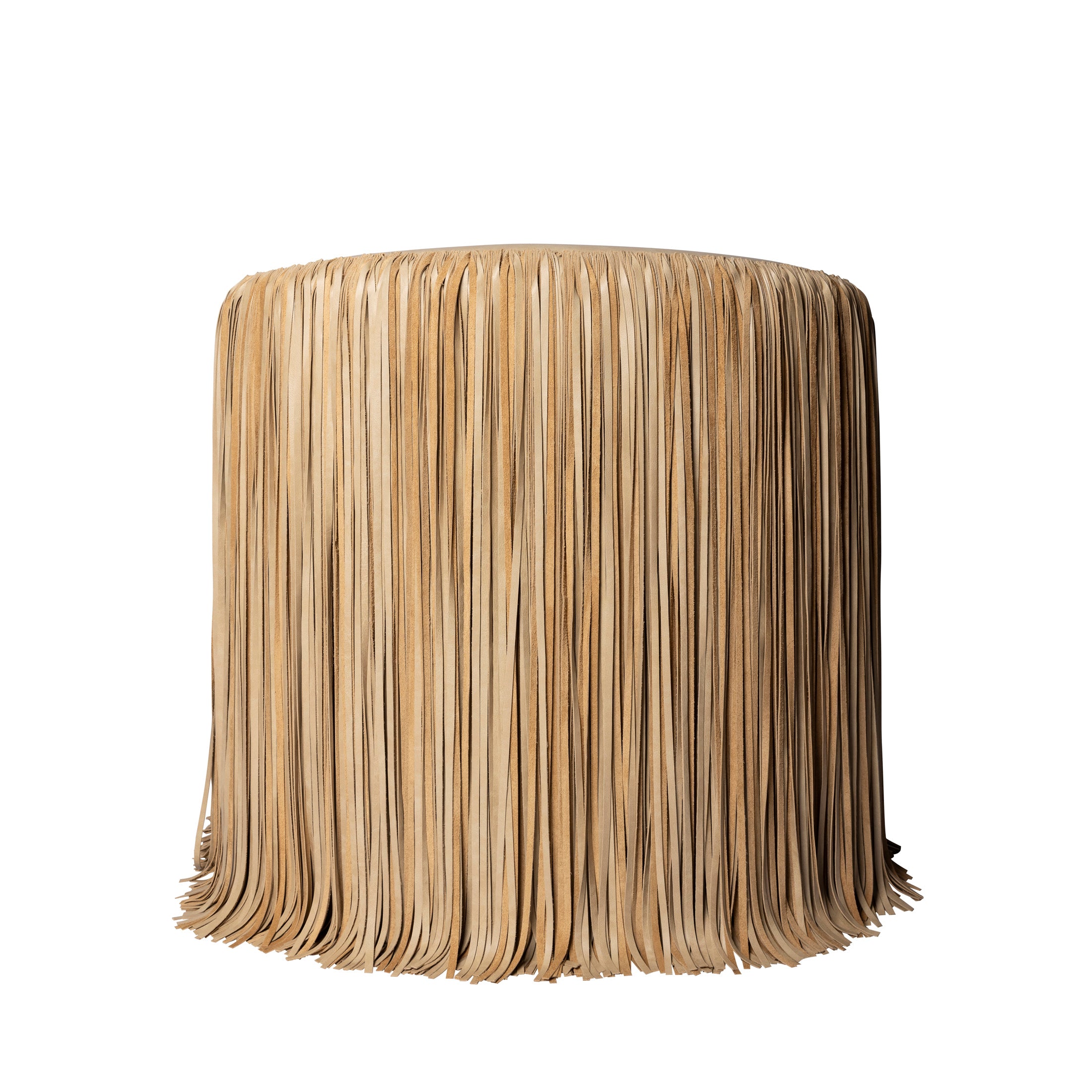 Modern South African Shaggy Premium Fringe Leather Swivel Chair