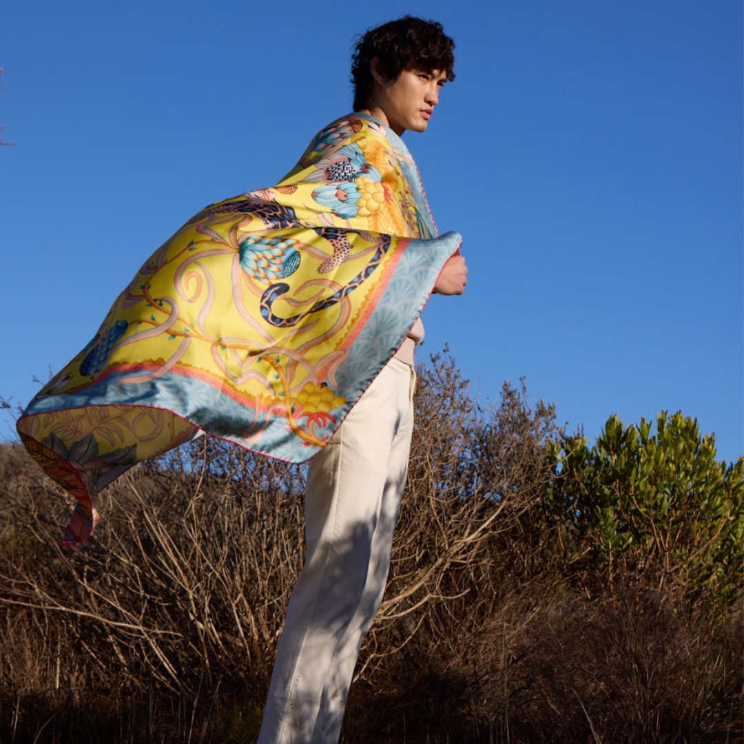 Protea Plains Silk Scarf - Daybreak