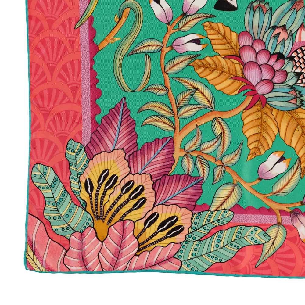 Protea Plains Silk Scarf - Emerald