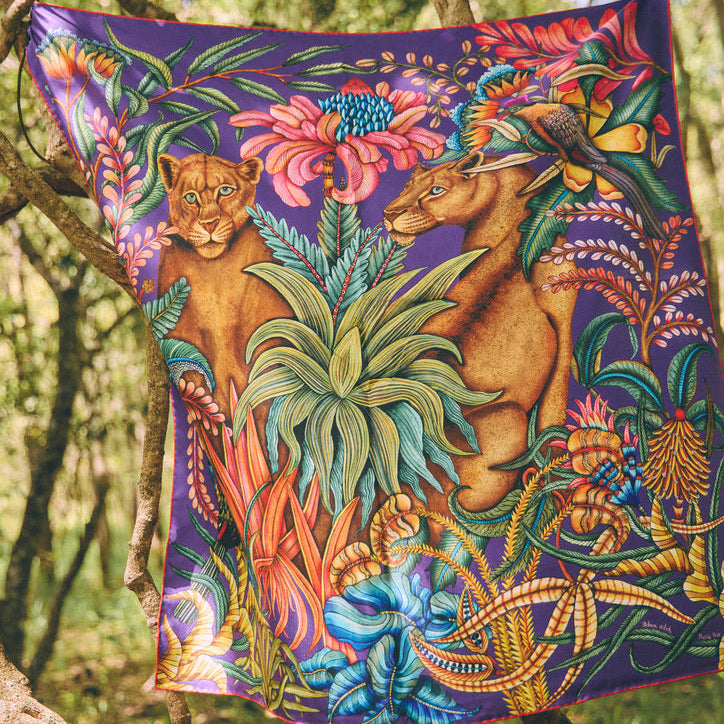 Phinda Pride Silk Scarf - Paradise