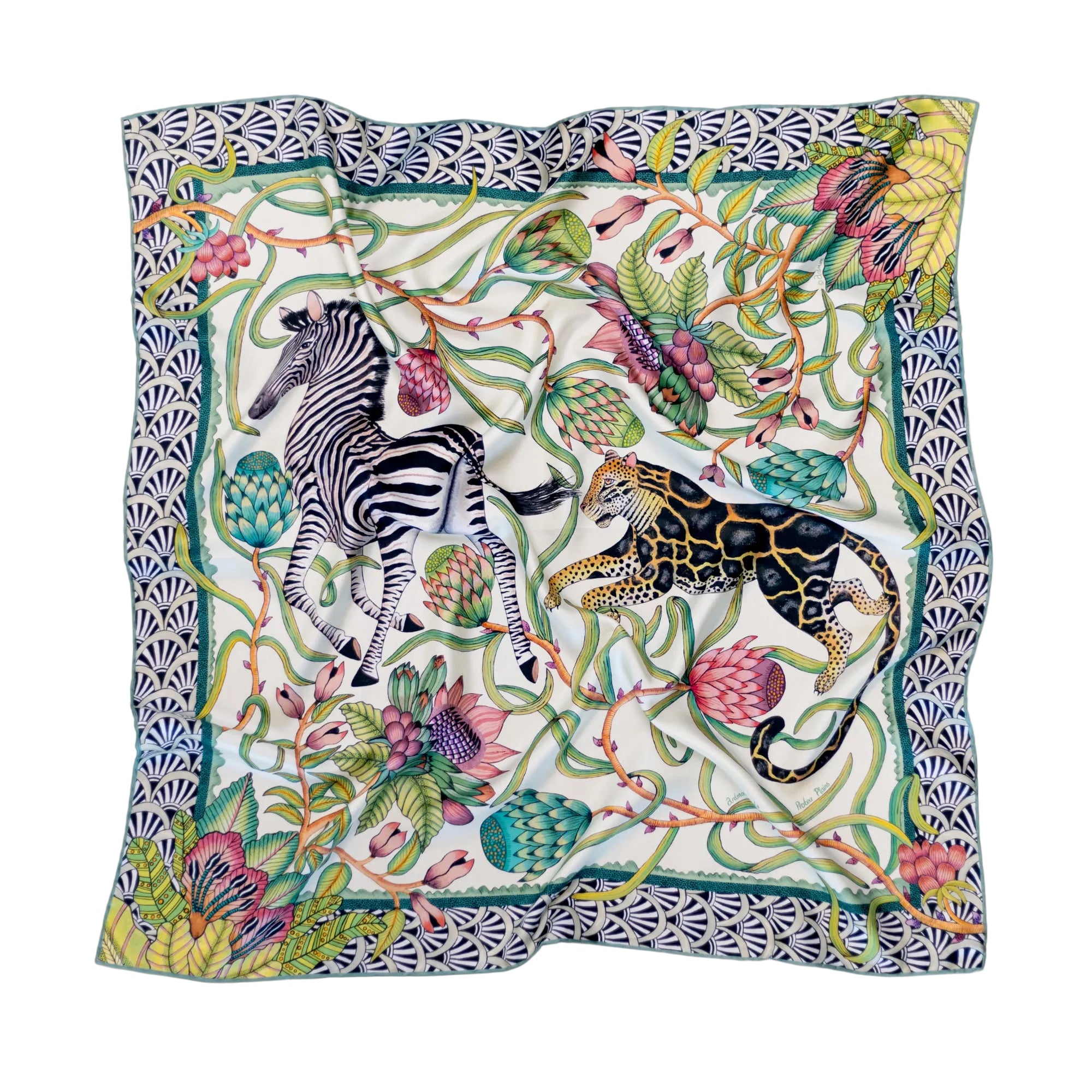 Protea Plains Silk Scarf - Stone
