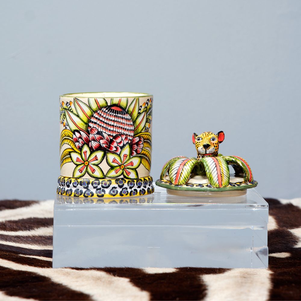 Ardmore Ceramic Art - Leopard Spirit Candle
