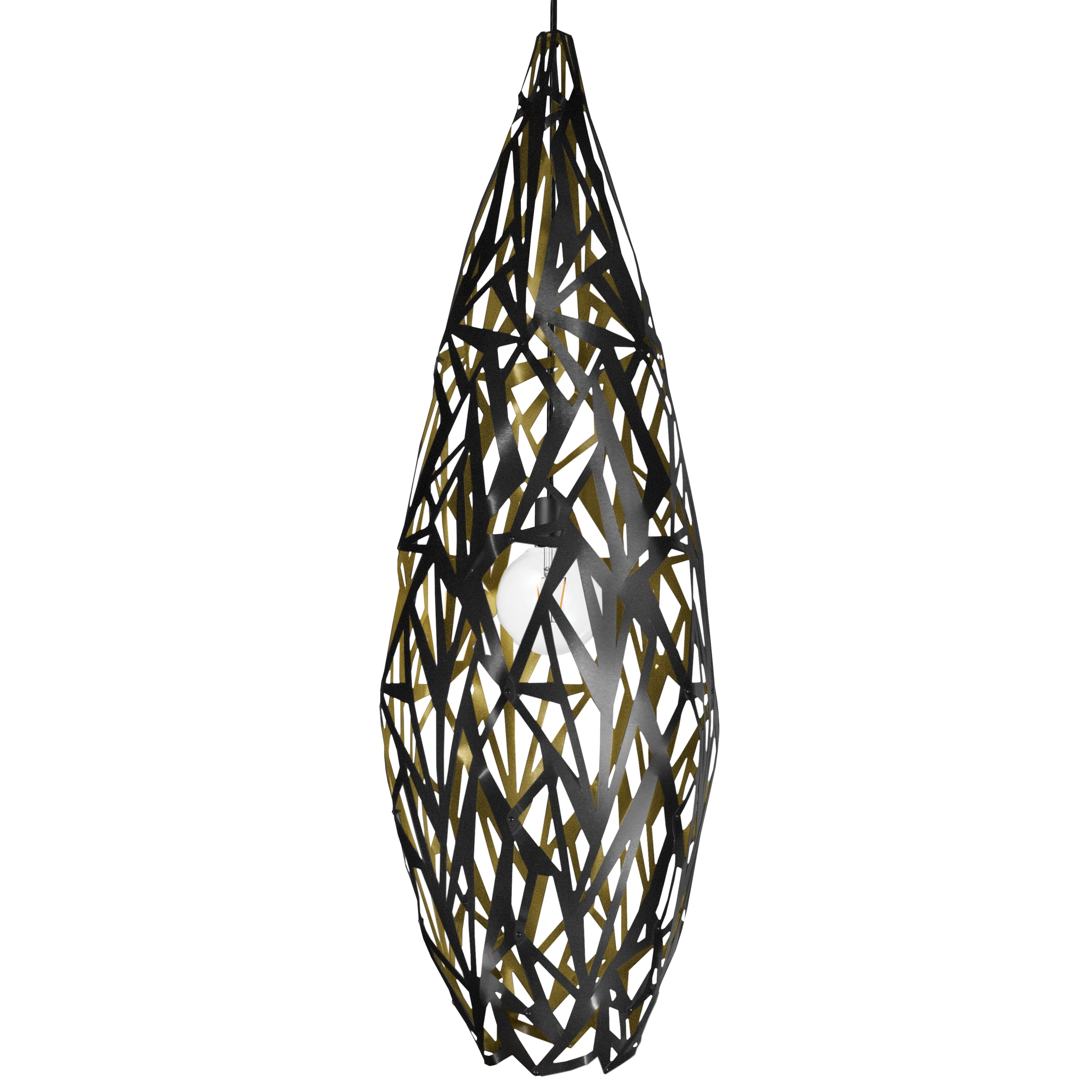 Cocoon Pendant Light - Black & Gold