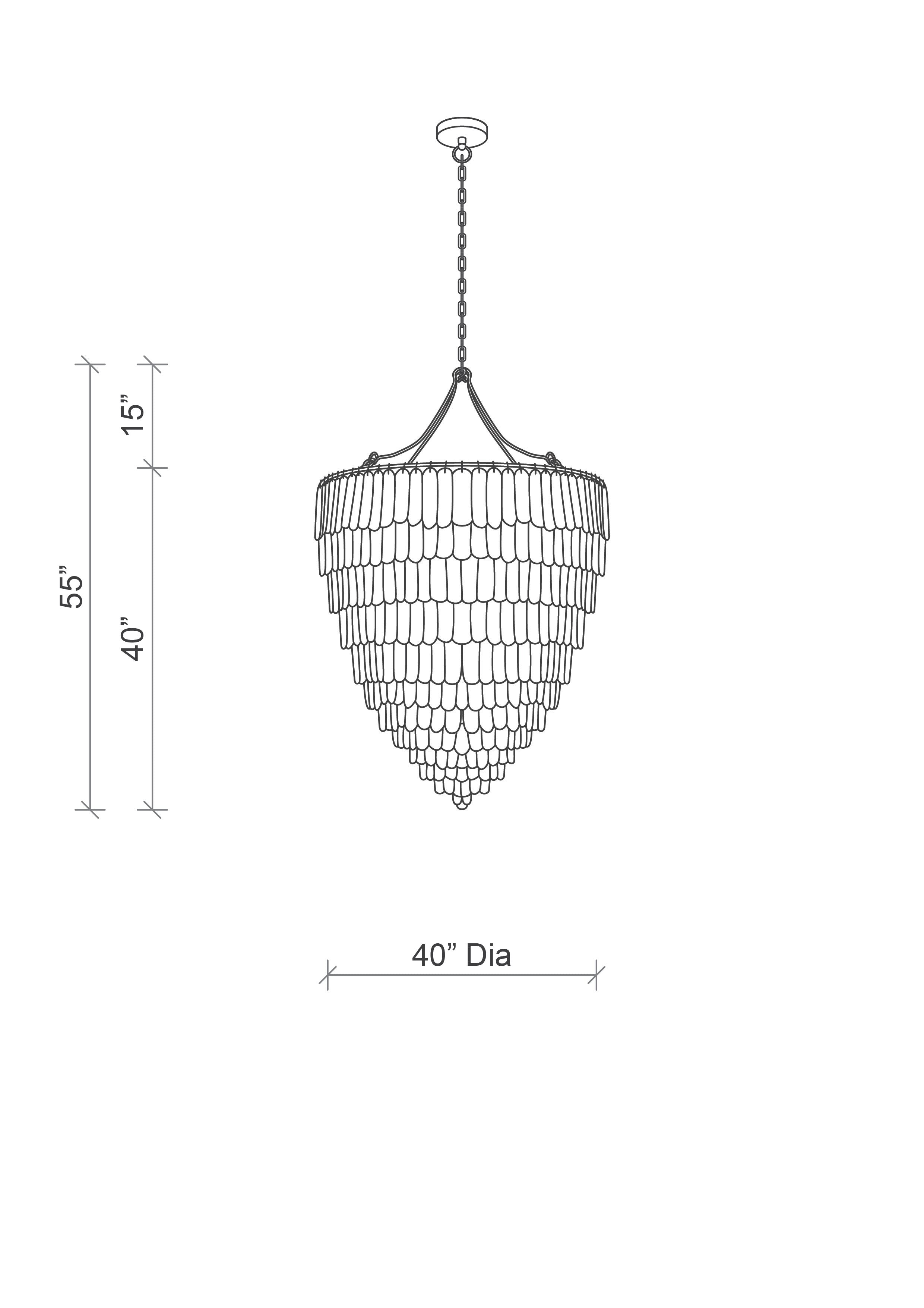 Coupe d'Or Ceramic Chandelier - Ivory