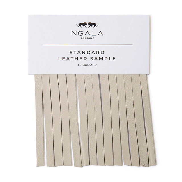 Medium Round Whisper Flush Mount Leather Chandelier in Cream-Stone Leather