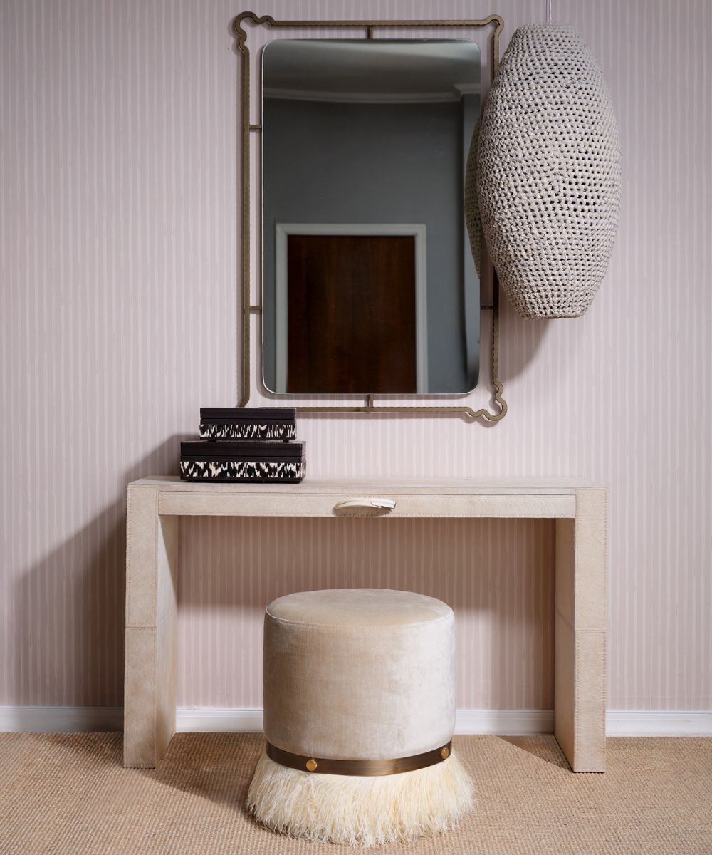 Watusi Cream Cow Hide Console Table