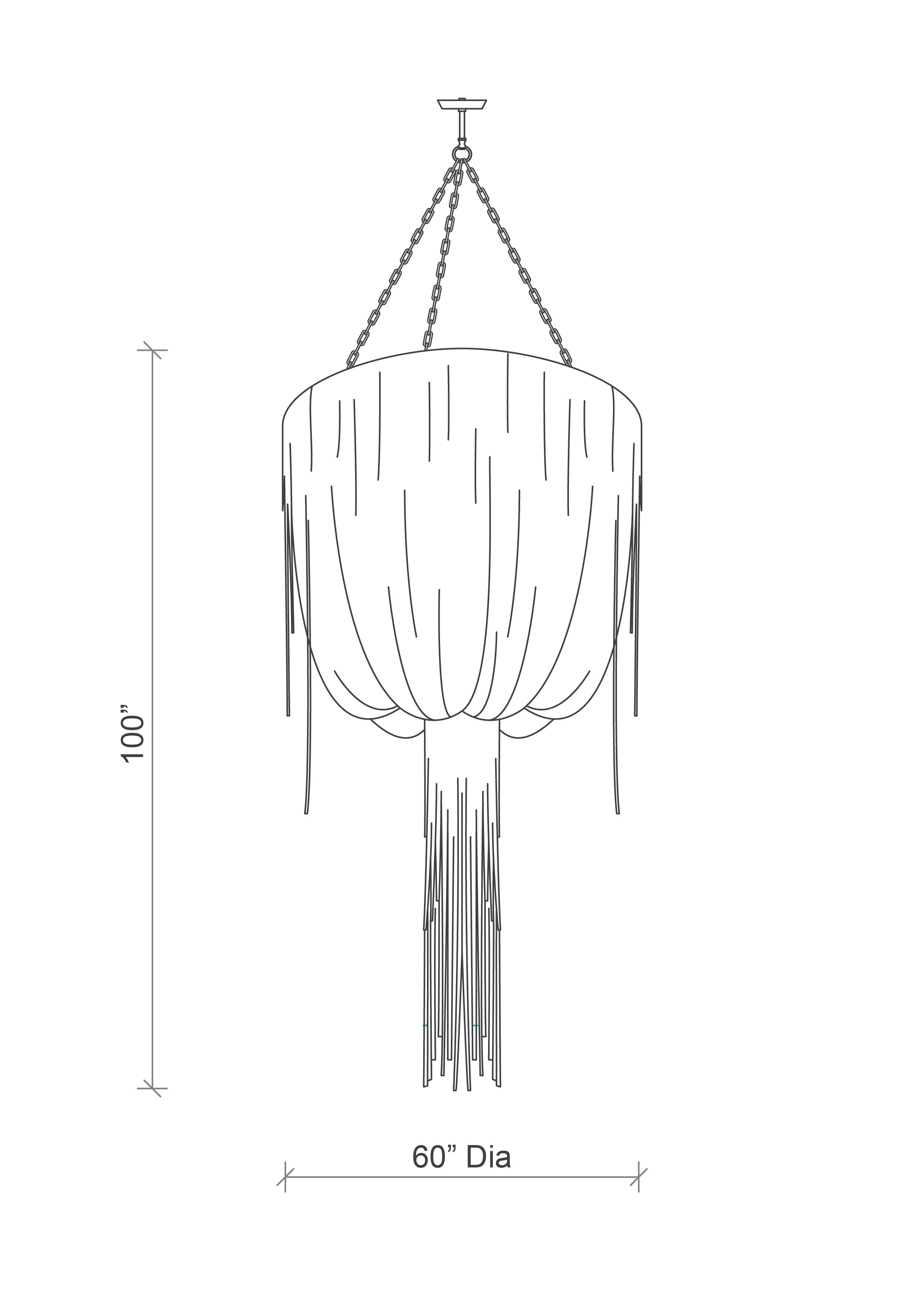 Extra Large Round Urchin Leather Chandelier