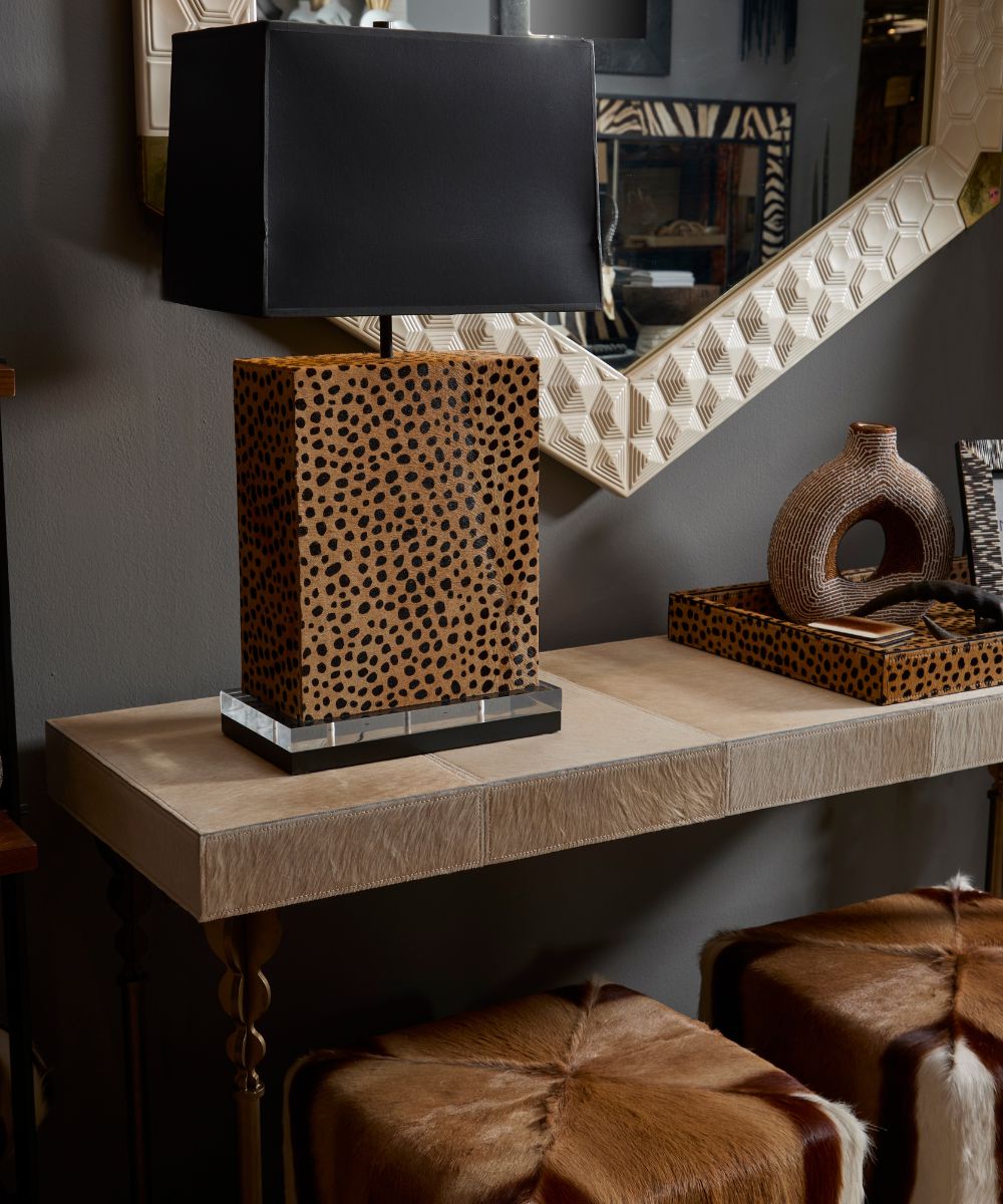 Ingulule Cheetah Print Block Lamp