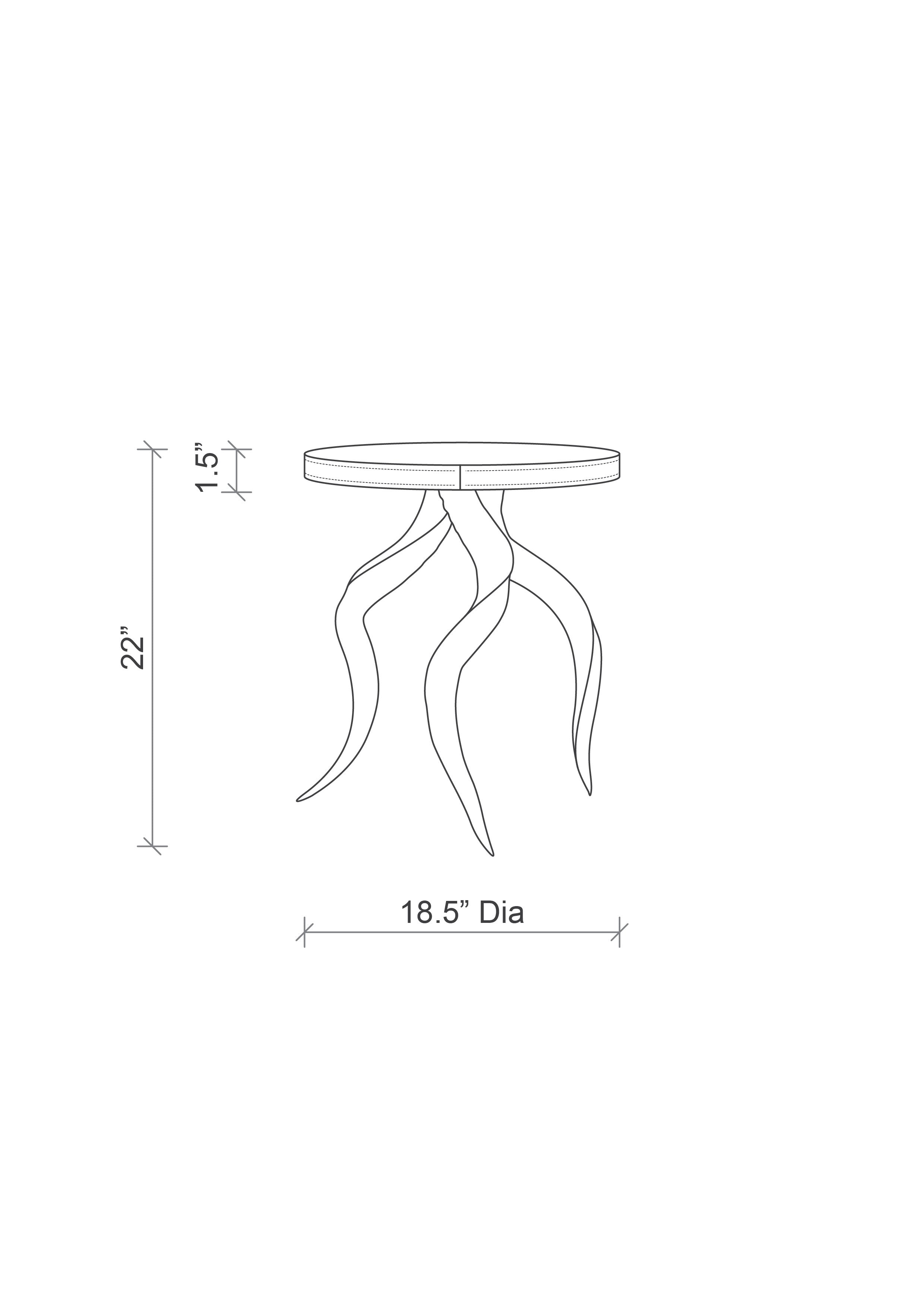 Cream Kudu Horn Table with Giraffe Hide Top 3