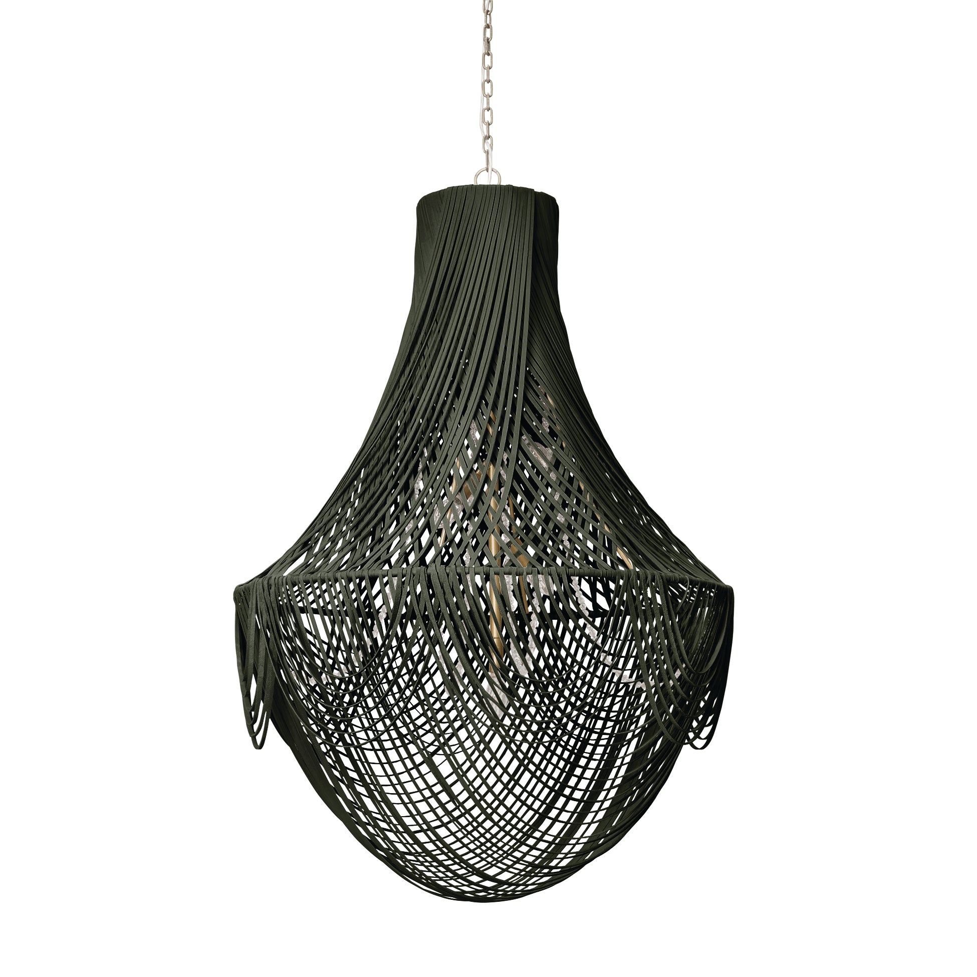 Large Empire Leather Chandelier