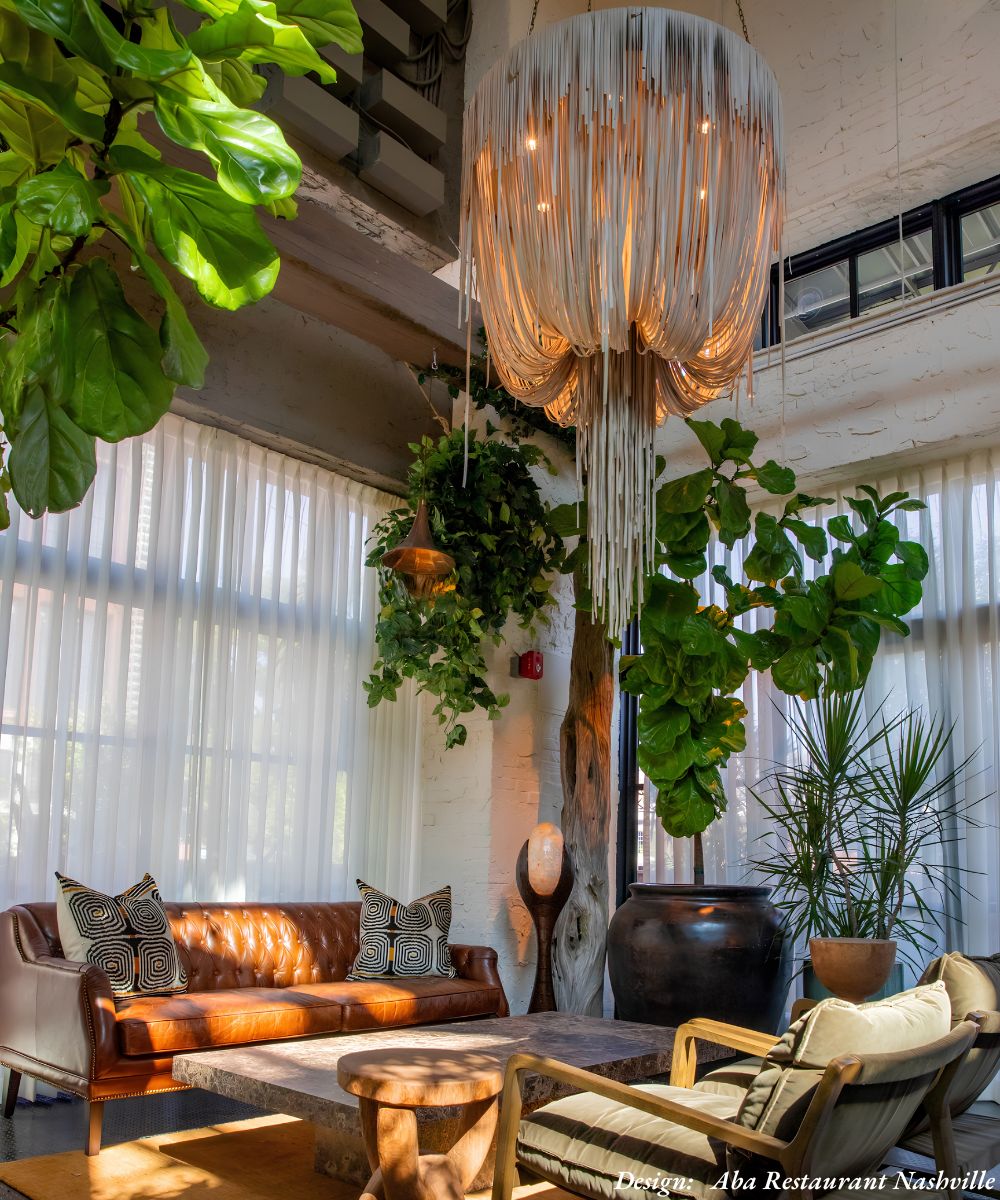 Large Round Urchin Leather Chandelier