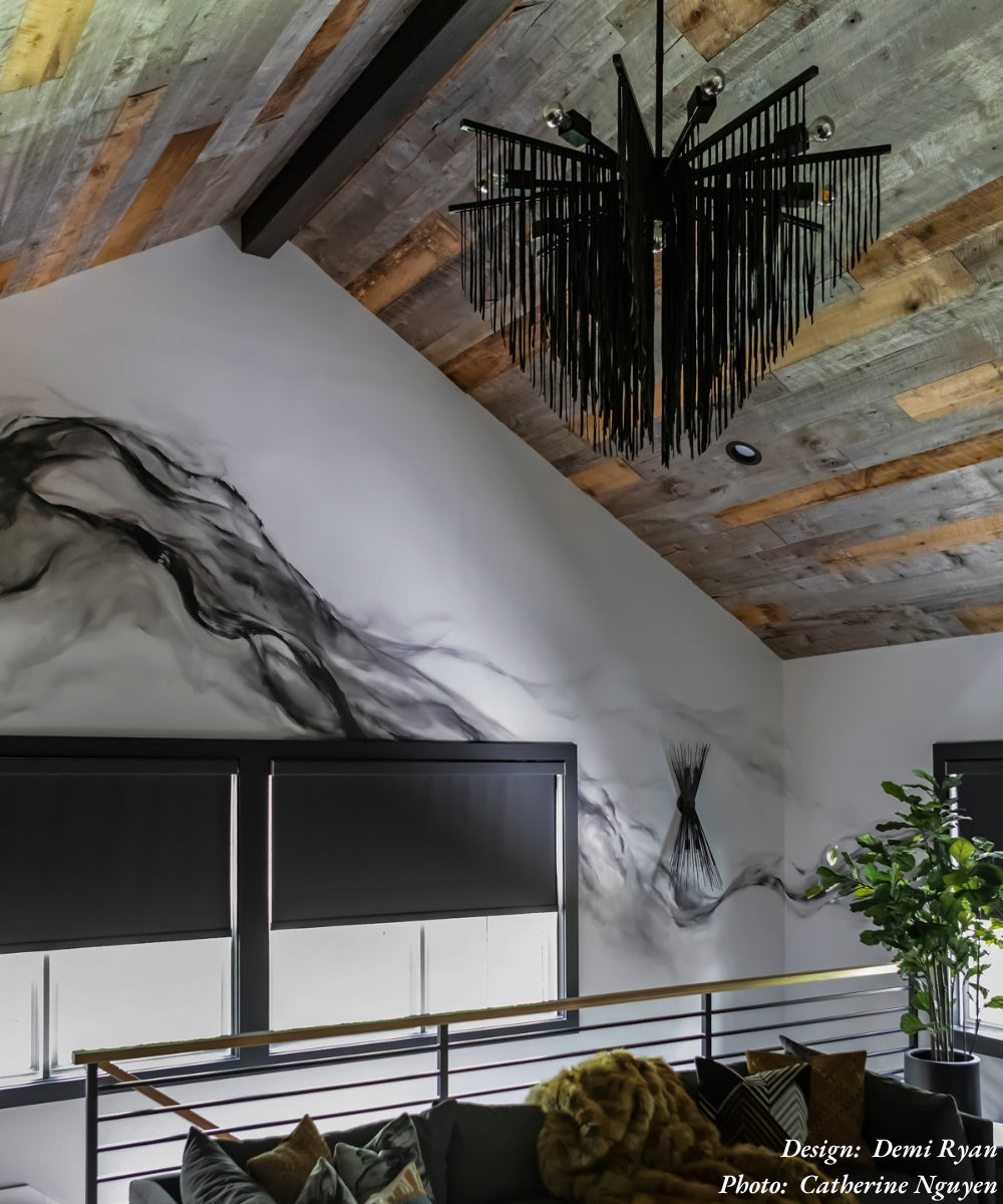 Large Starling Leather Chandelier