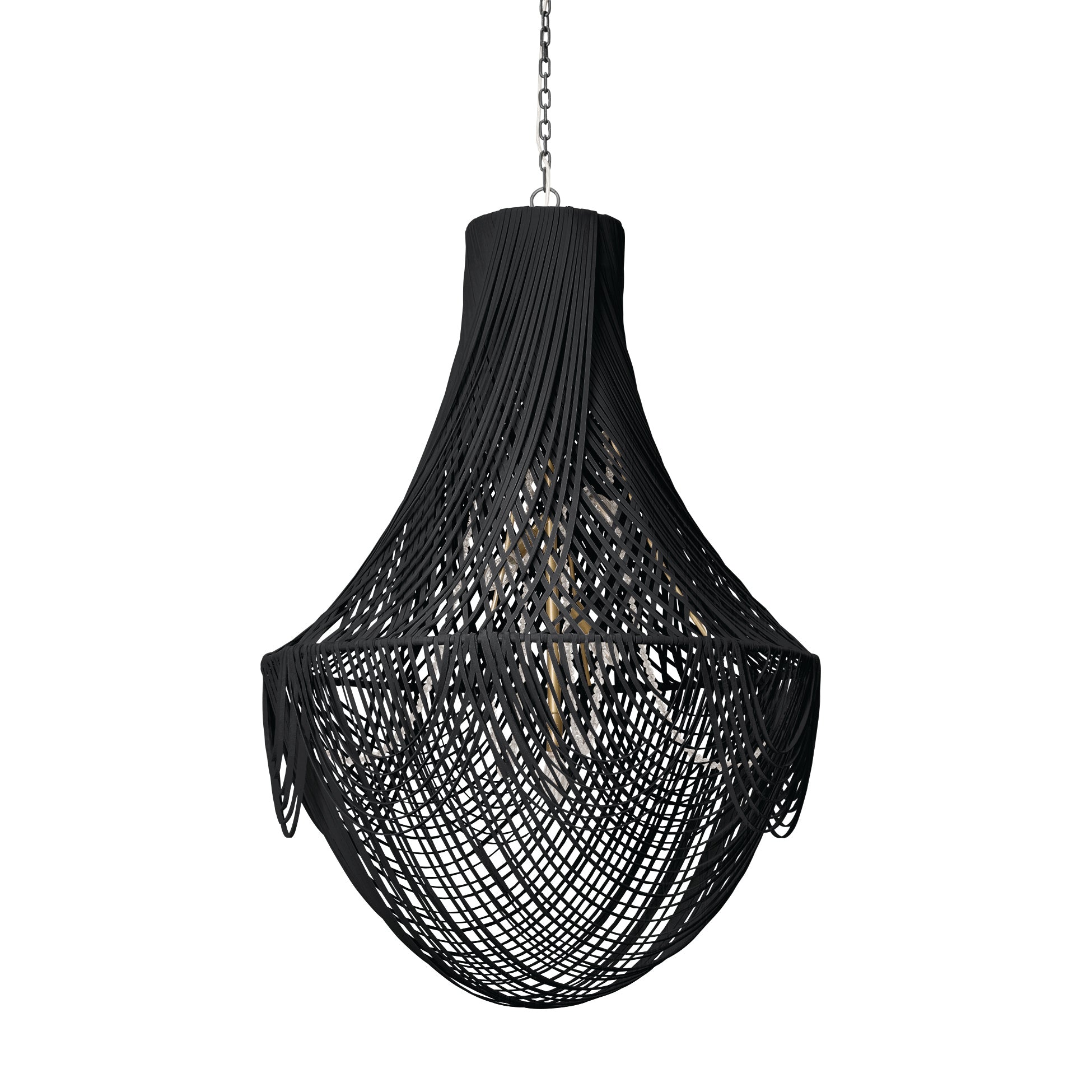Large Empire Leather Chandelier
