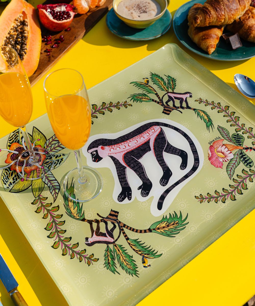 Meandering Monkey Acrylic Tray - Delta