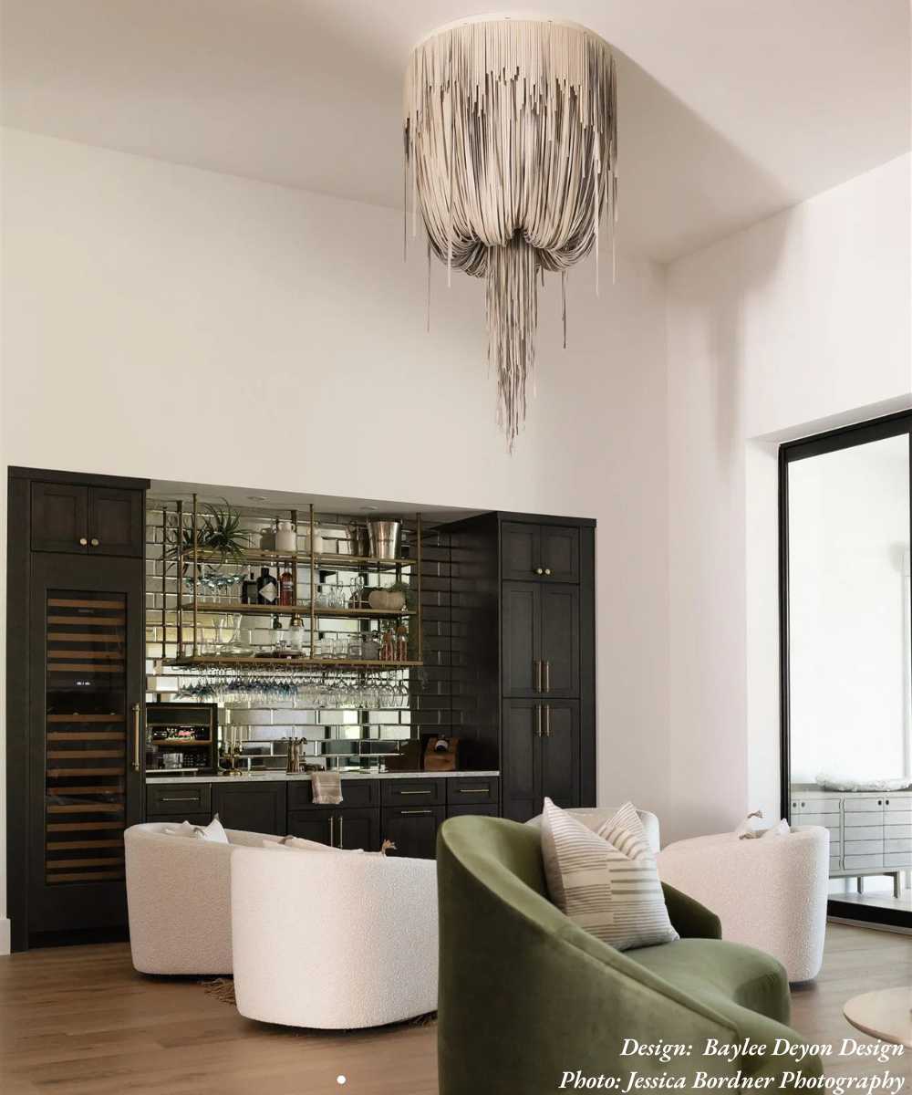 Medium Round Urchin Flush Mount Leather Chandelier