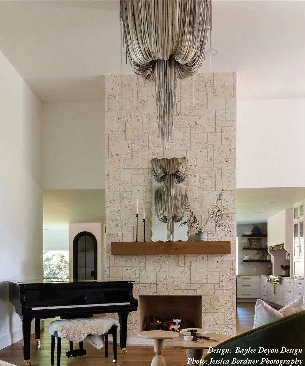 Medium Round Urchin Flush Mount Leather Chandelier