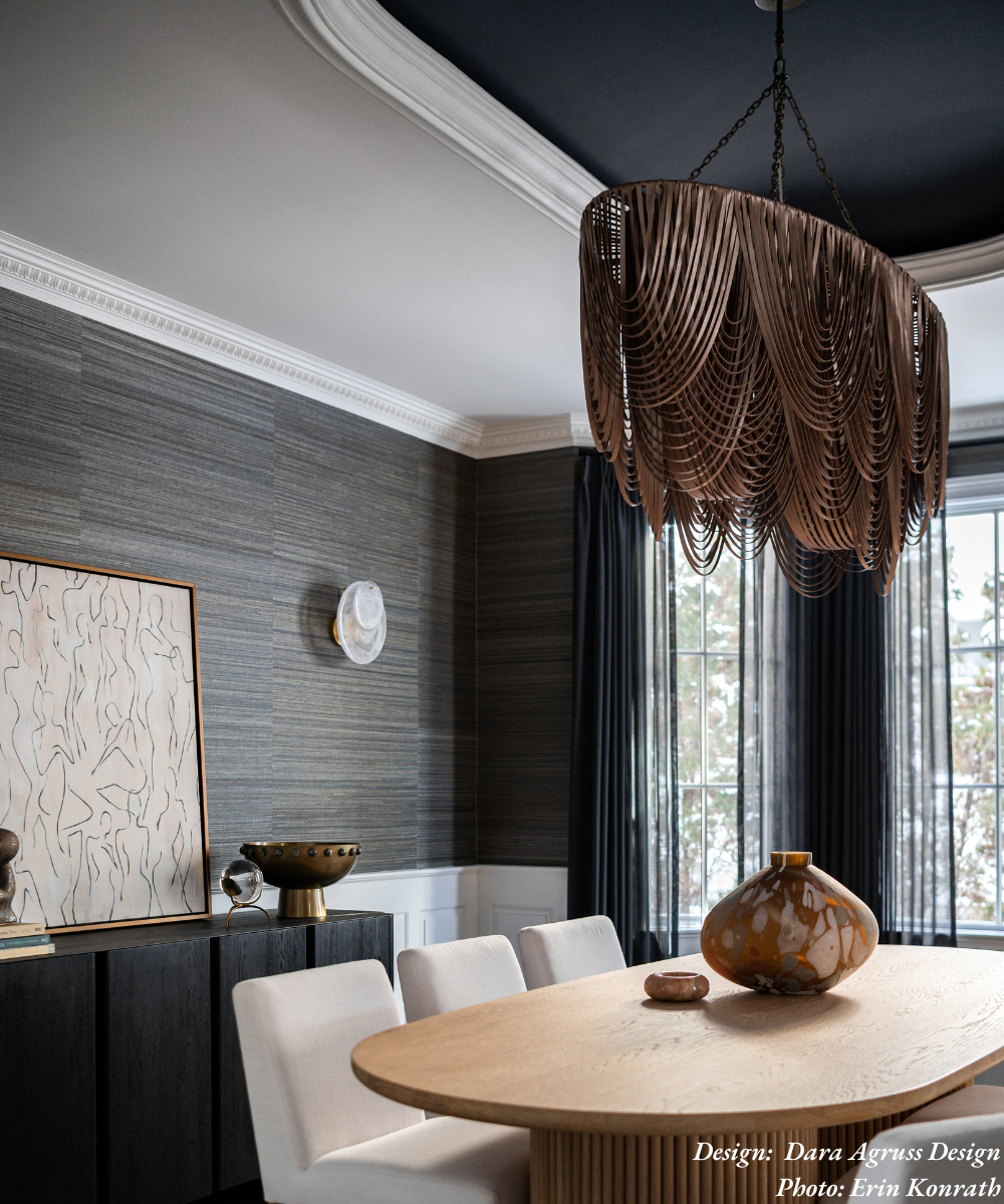 Medium Oval Whisper Leather Chandelier