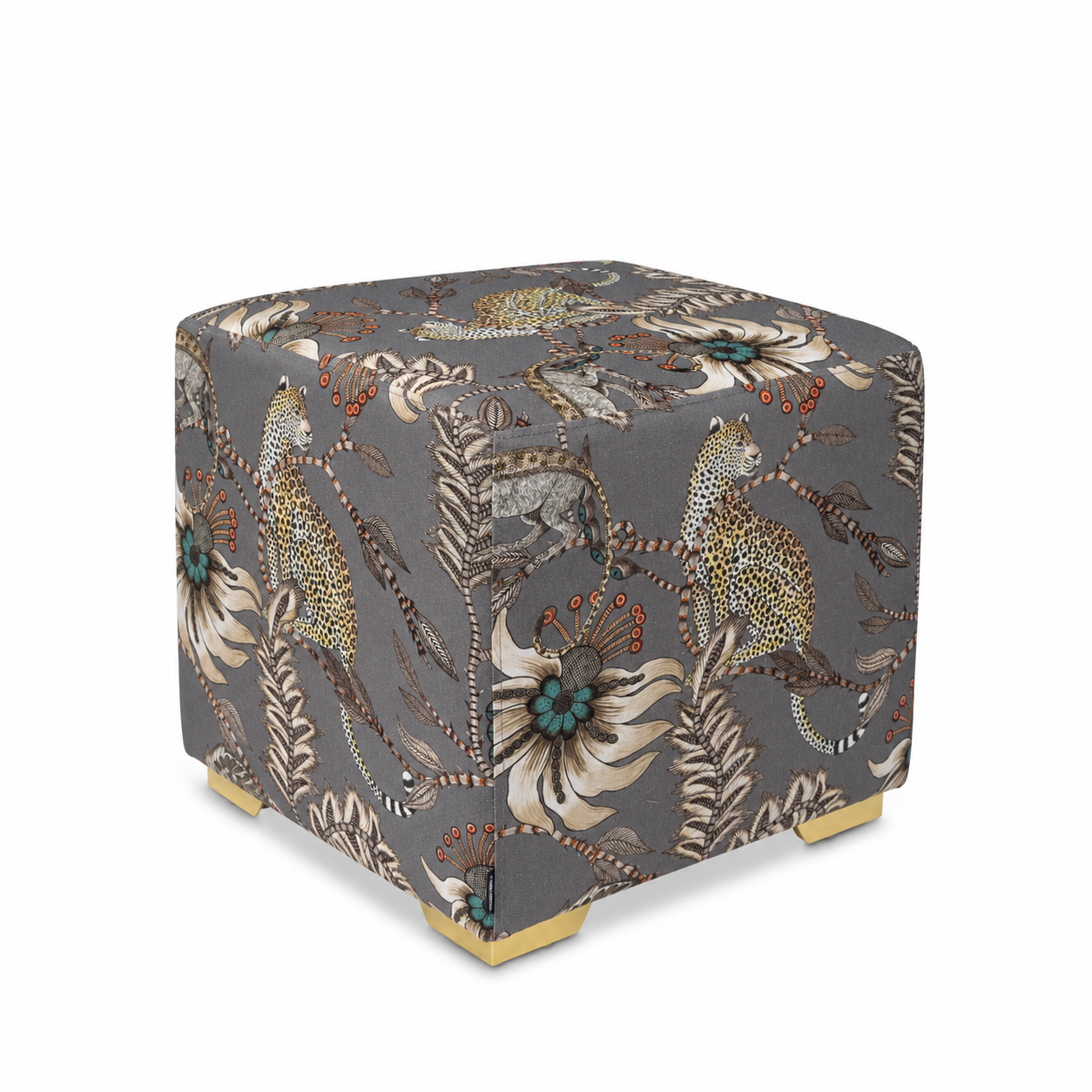 Monkey Bean Linen Ash Cube Ottoman