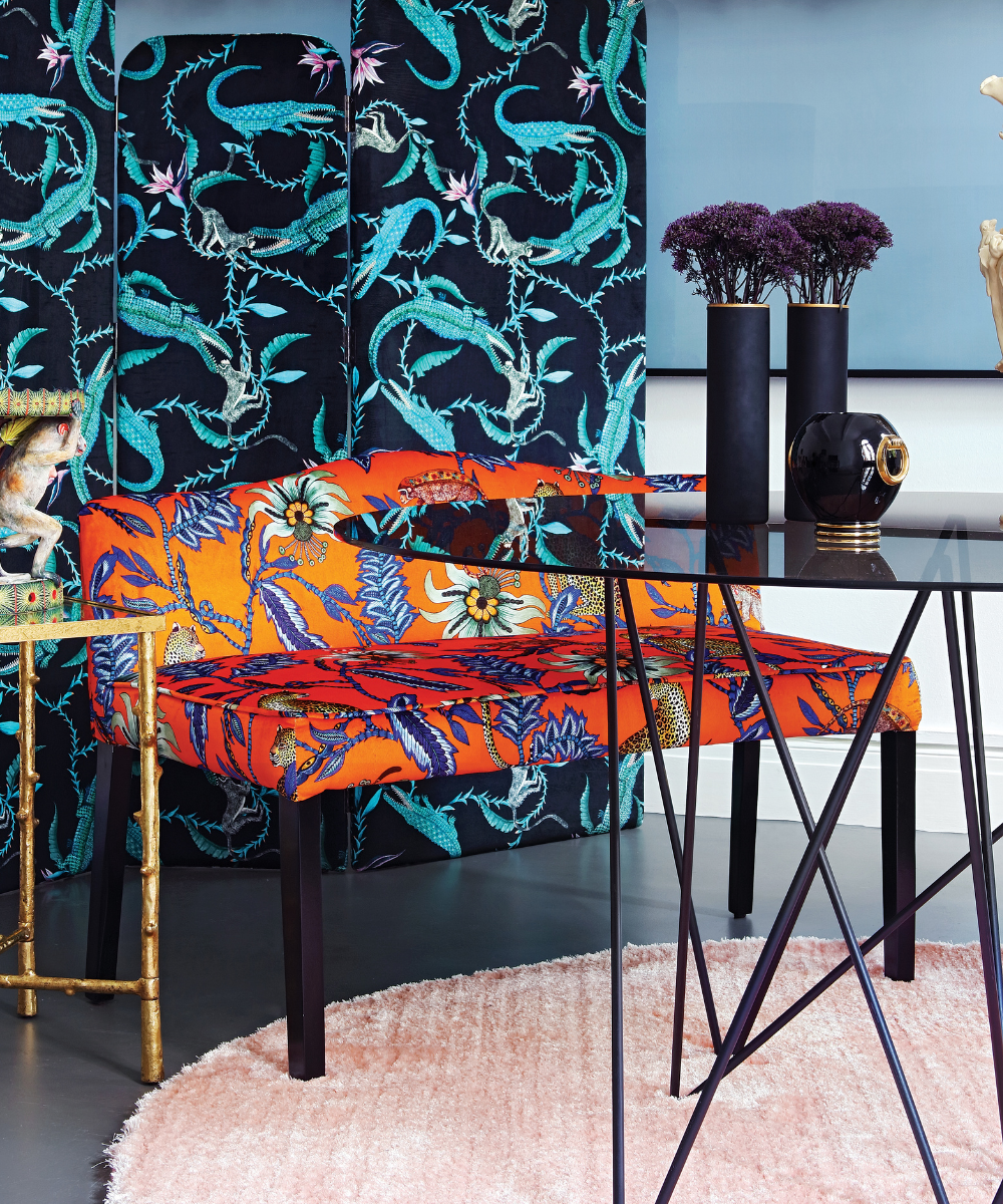 Monkey Bean Bench Velvet Flame