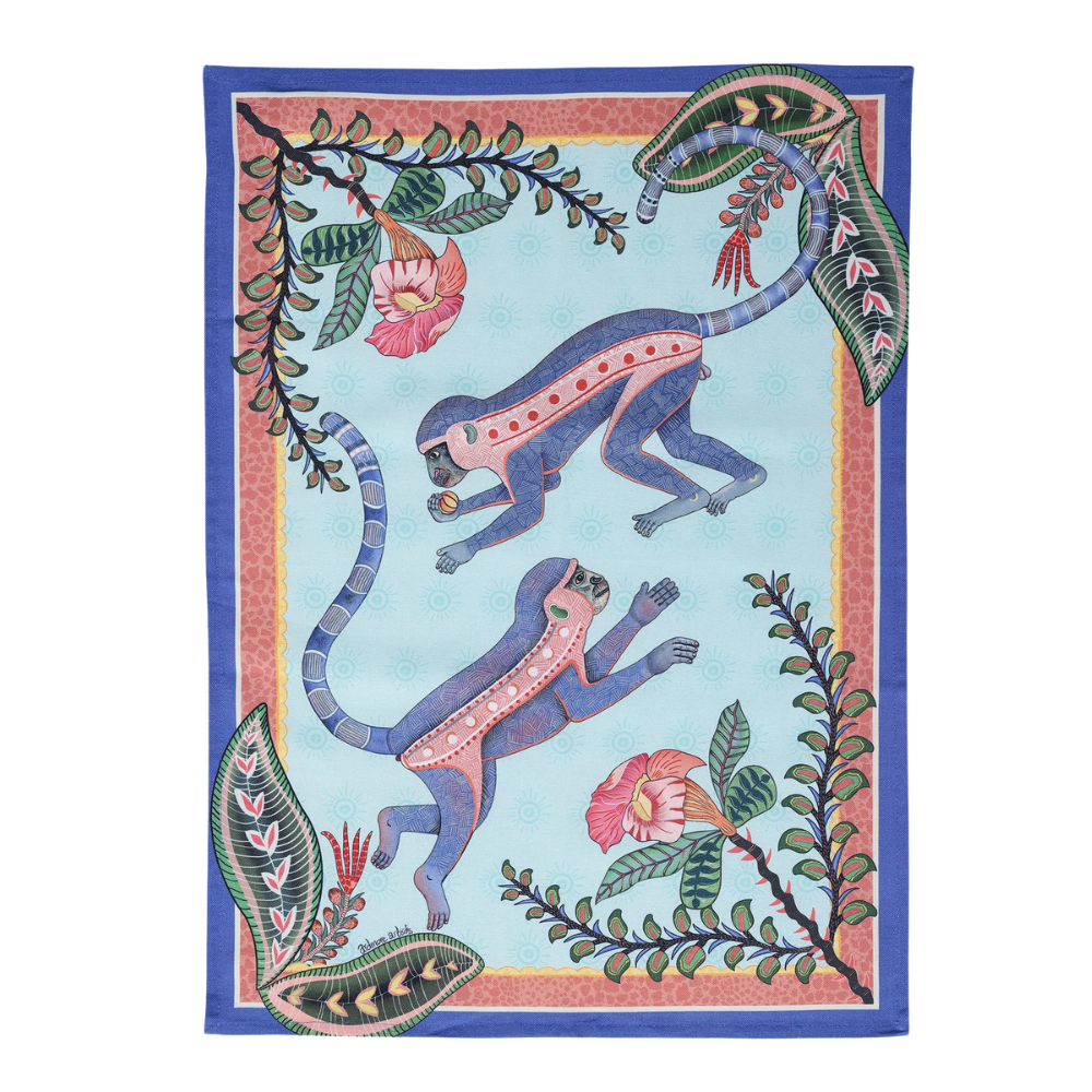 Monkey Tales Tea Towel - Oasis