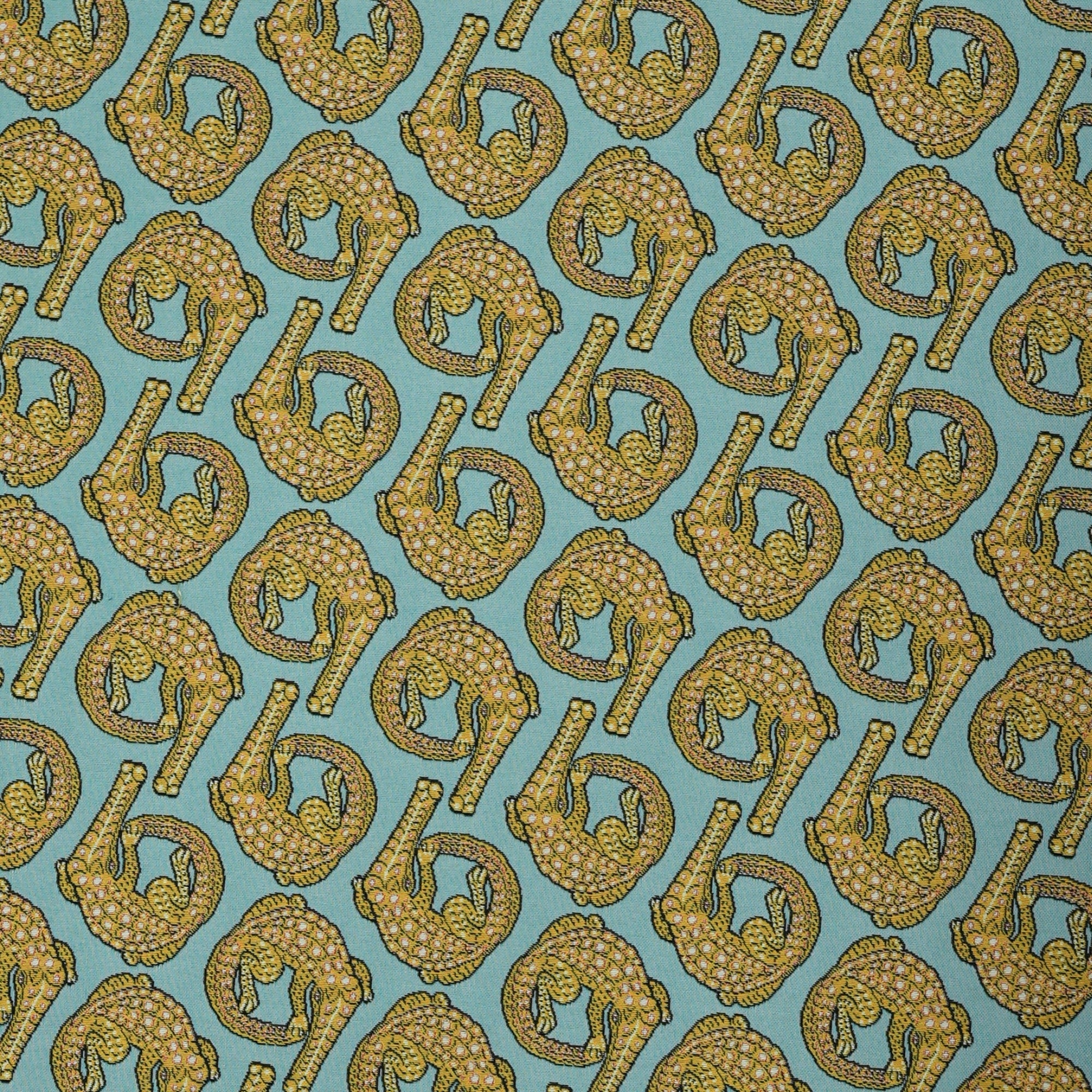 Croco Jacquard Fabric - Persimmon