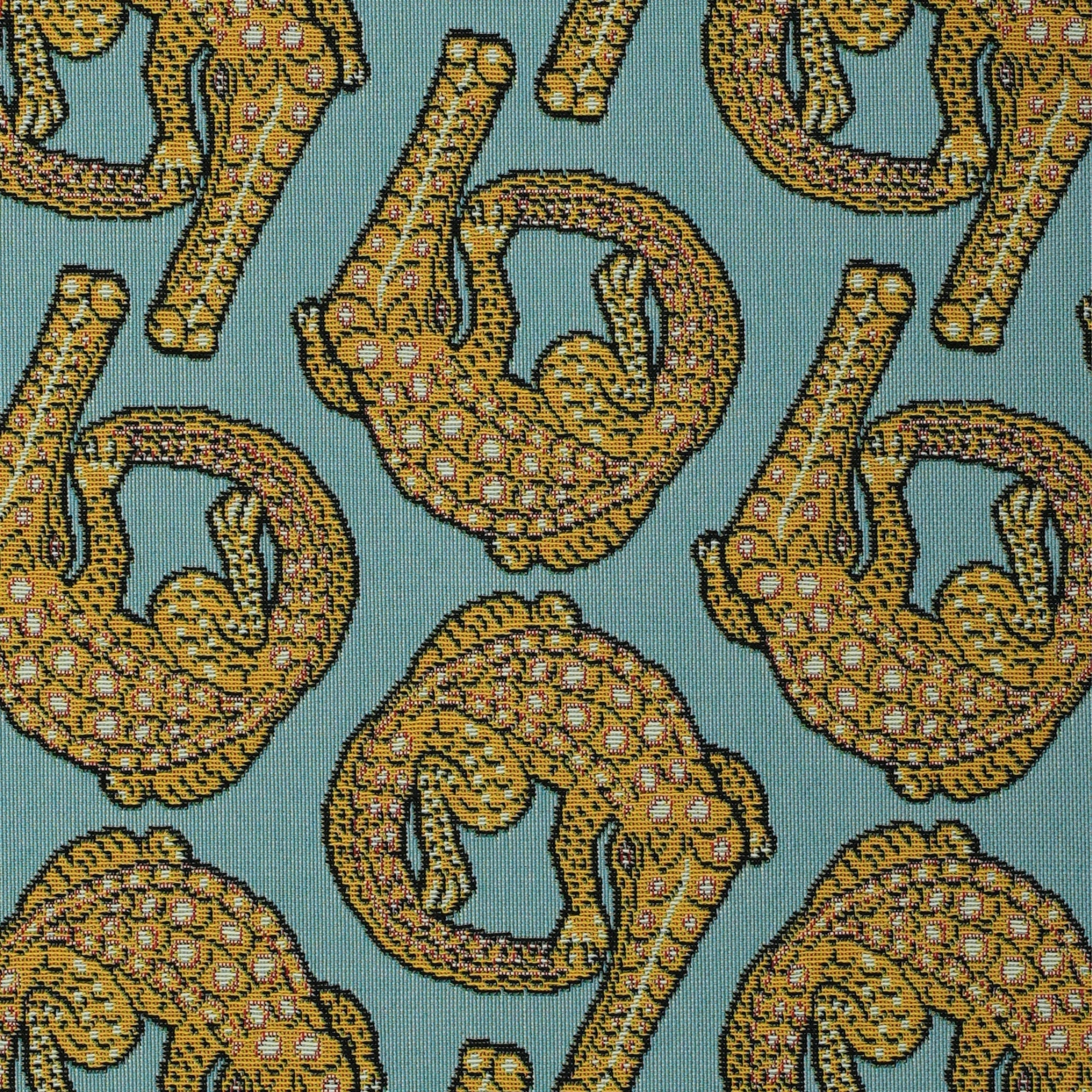 Croco Jacquard Fabric - Persimmon