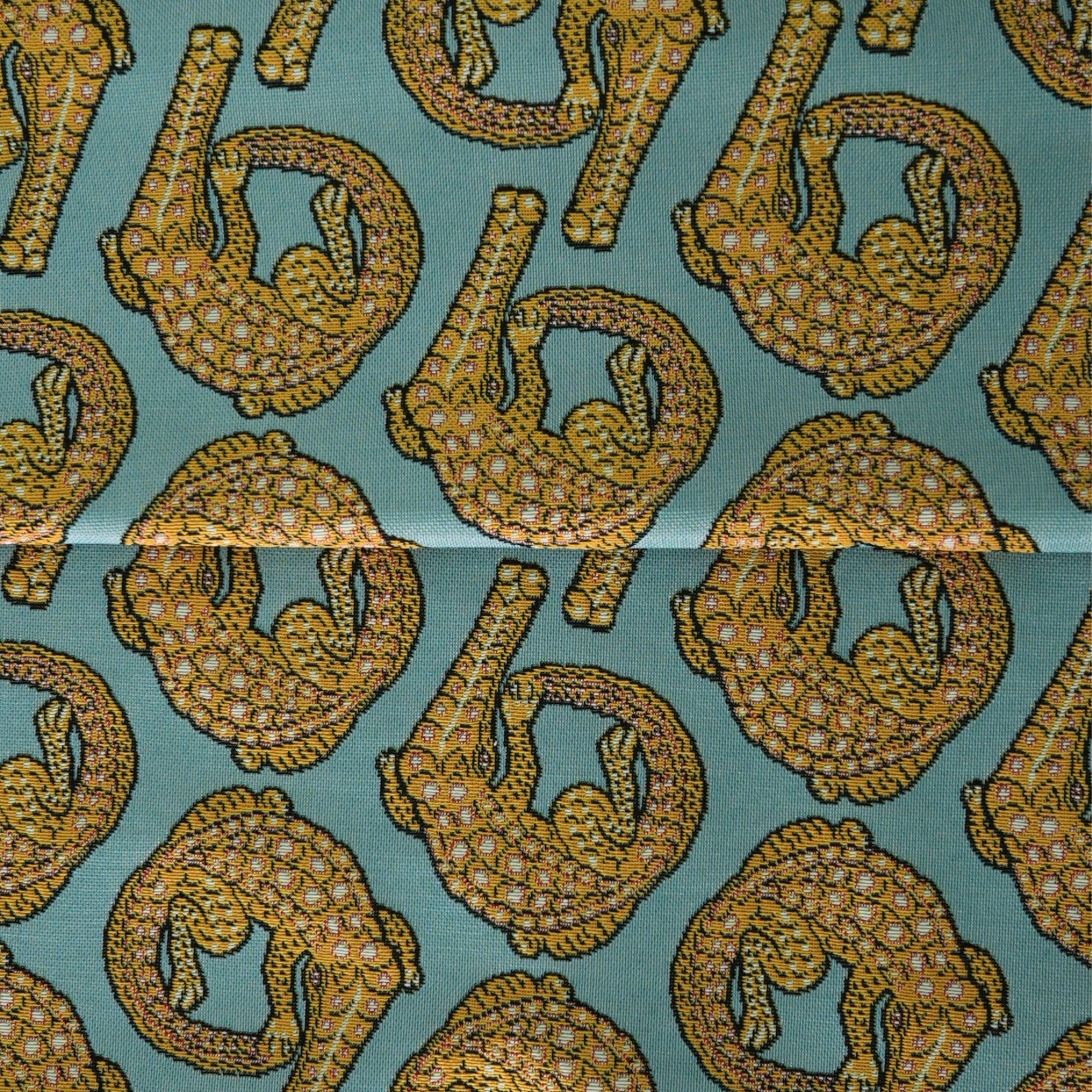 Croco Jacquard Fabric - Persimmon