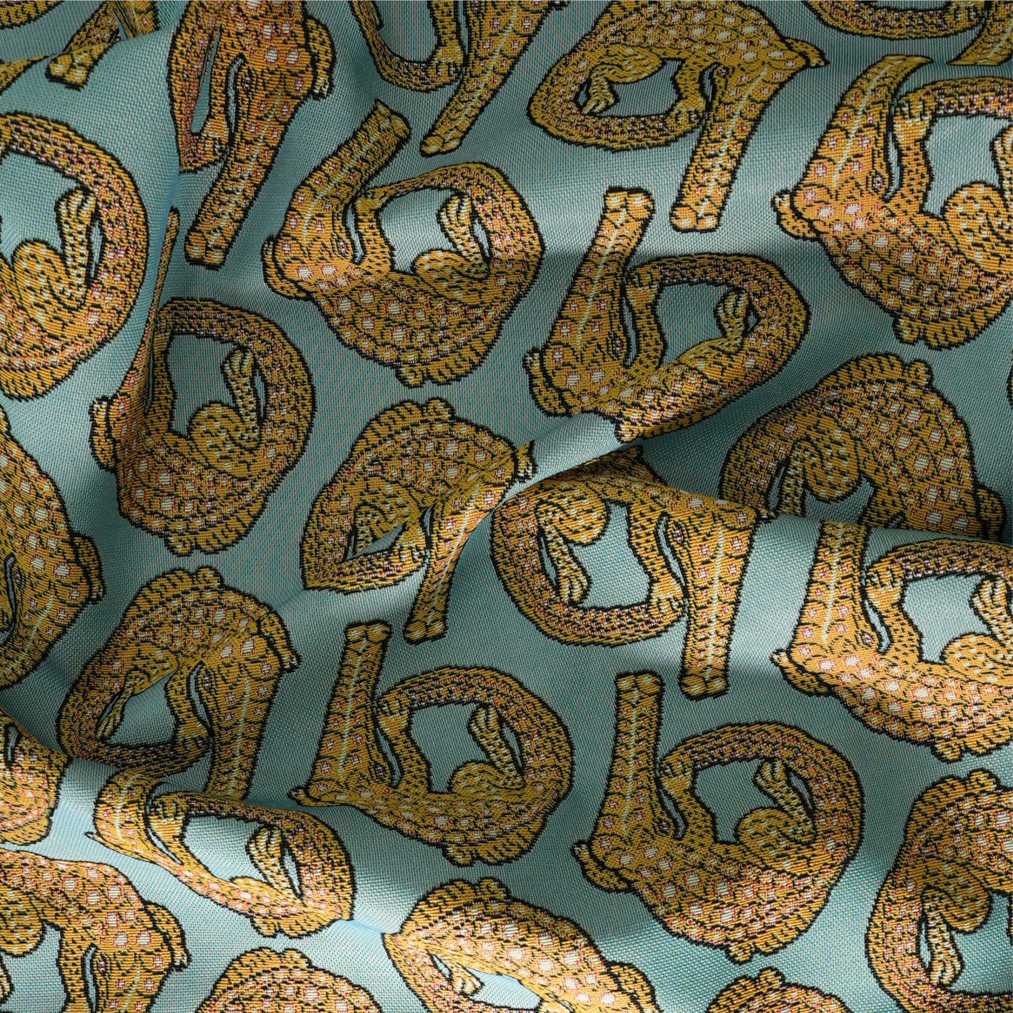 Croco Jacquard Fabric - Persimmon