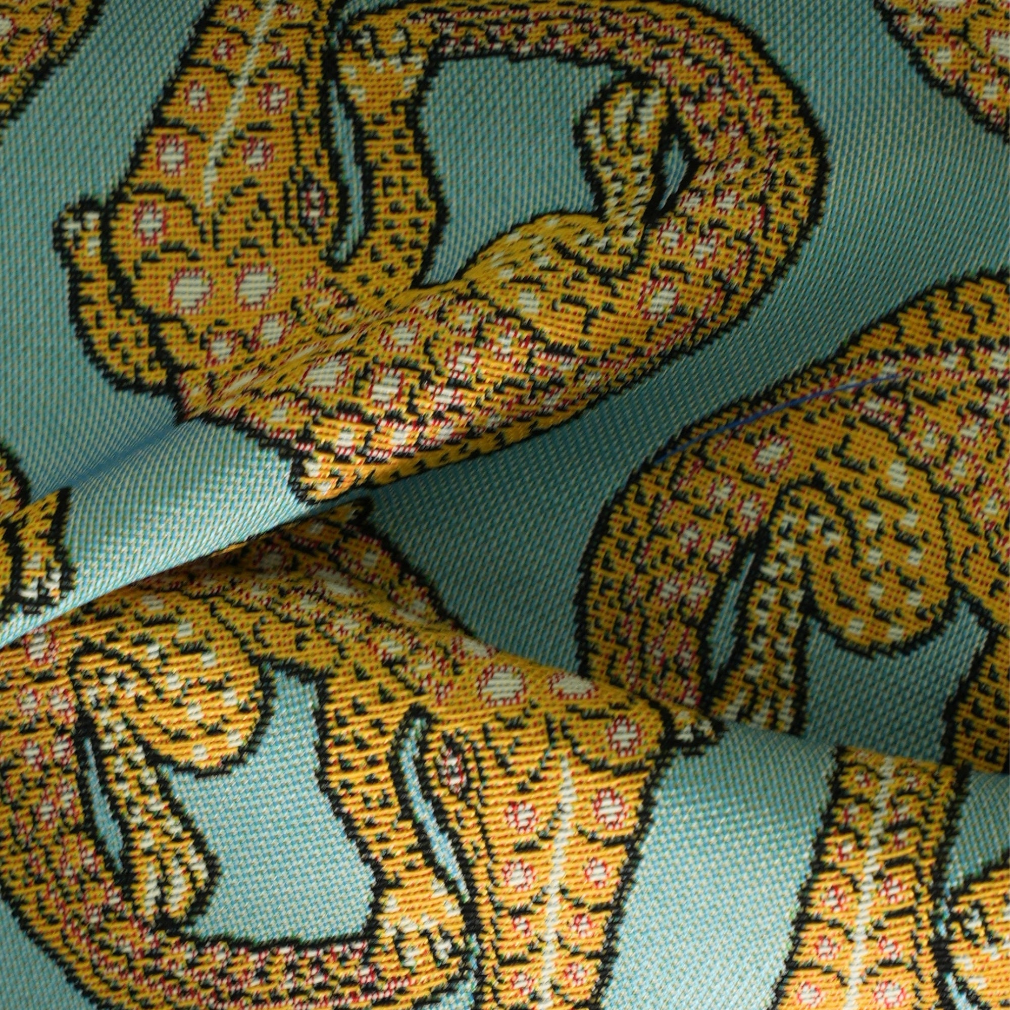 Croco Jacquard Fabric - Persimmon