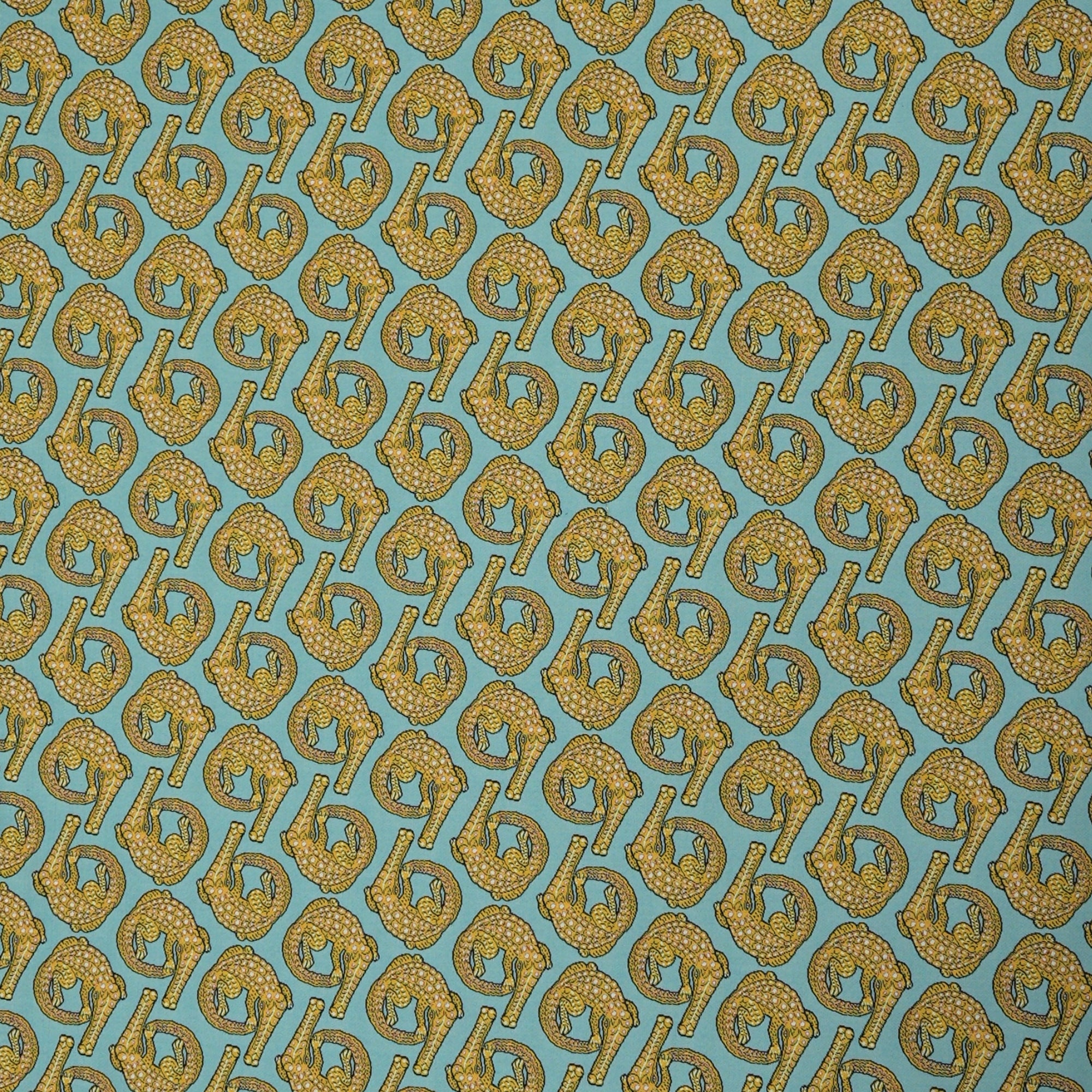 Croco Jacquard Fabric - Persimmon