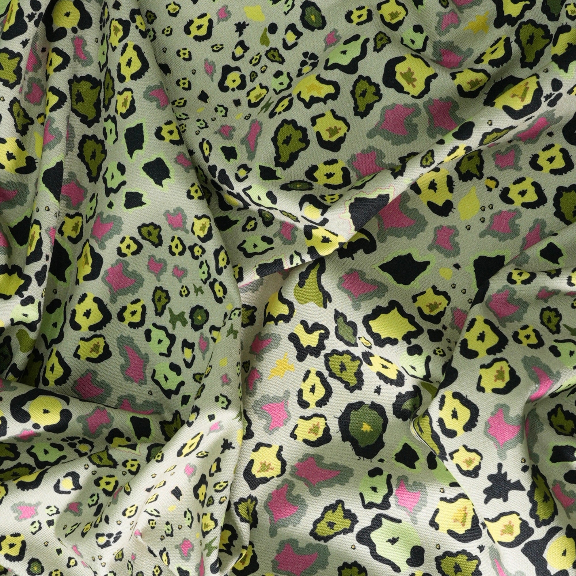 Leopard Lights Linen Fabric - Savannah