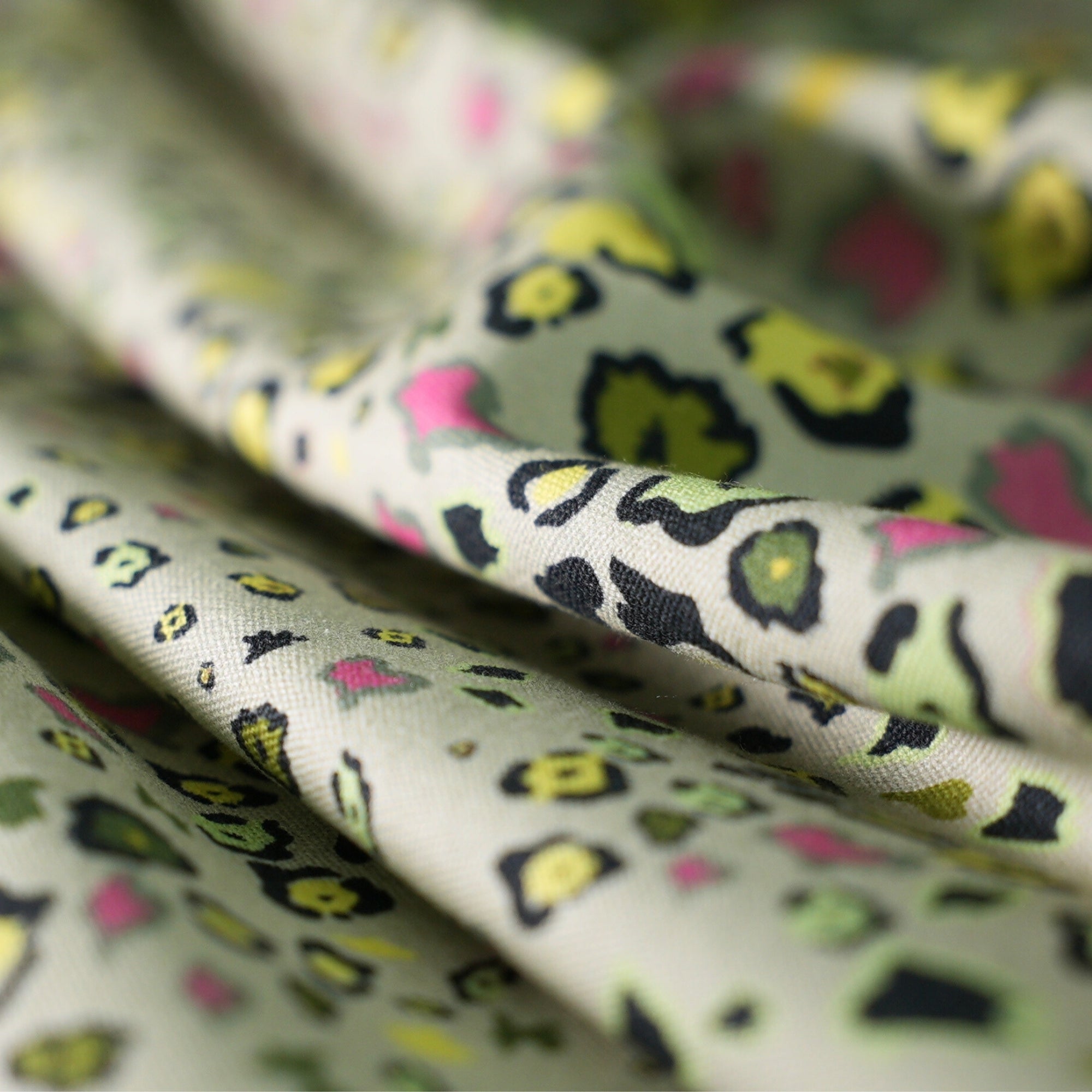 Leopard Lights Linen Fabric - Savannah