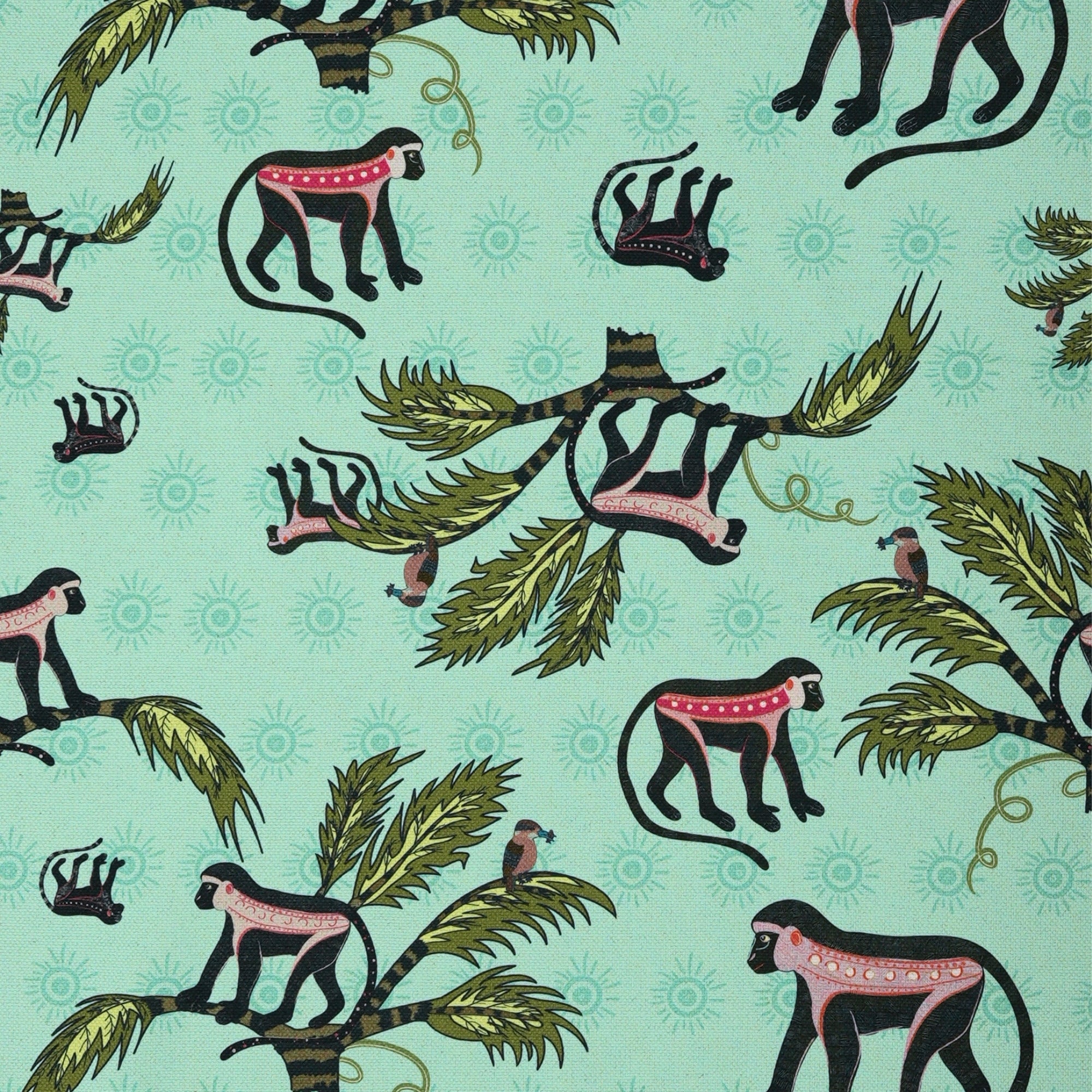 Monkey Palm Heavyweight Linen Fabric - Oasis