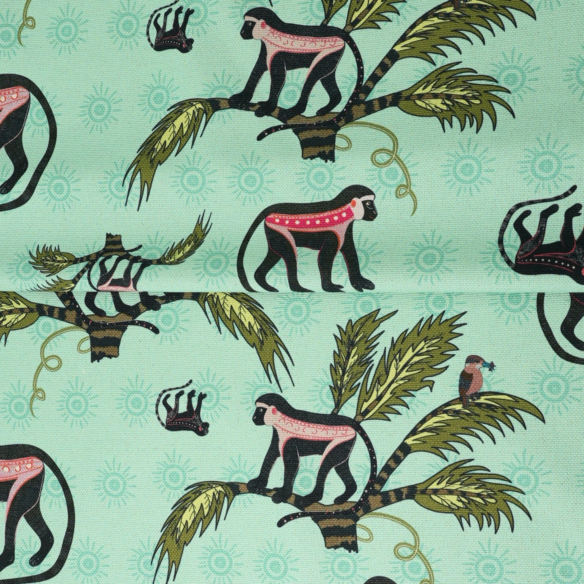 Monkey Palm Heavyweight Linen Fabric - Oasis